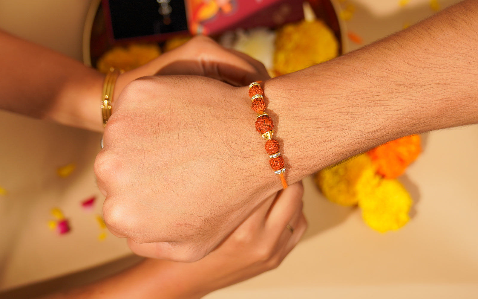 Spiritual Rakhi with Rudraksha Beads -  Rakhi for Brother