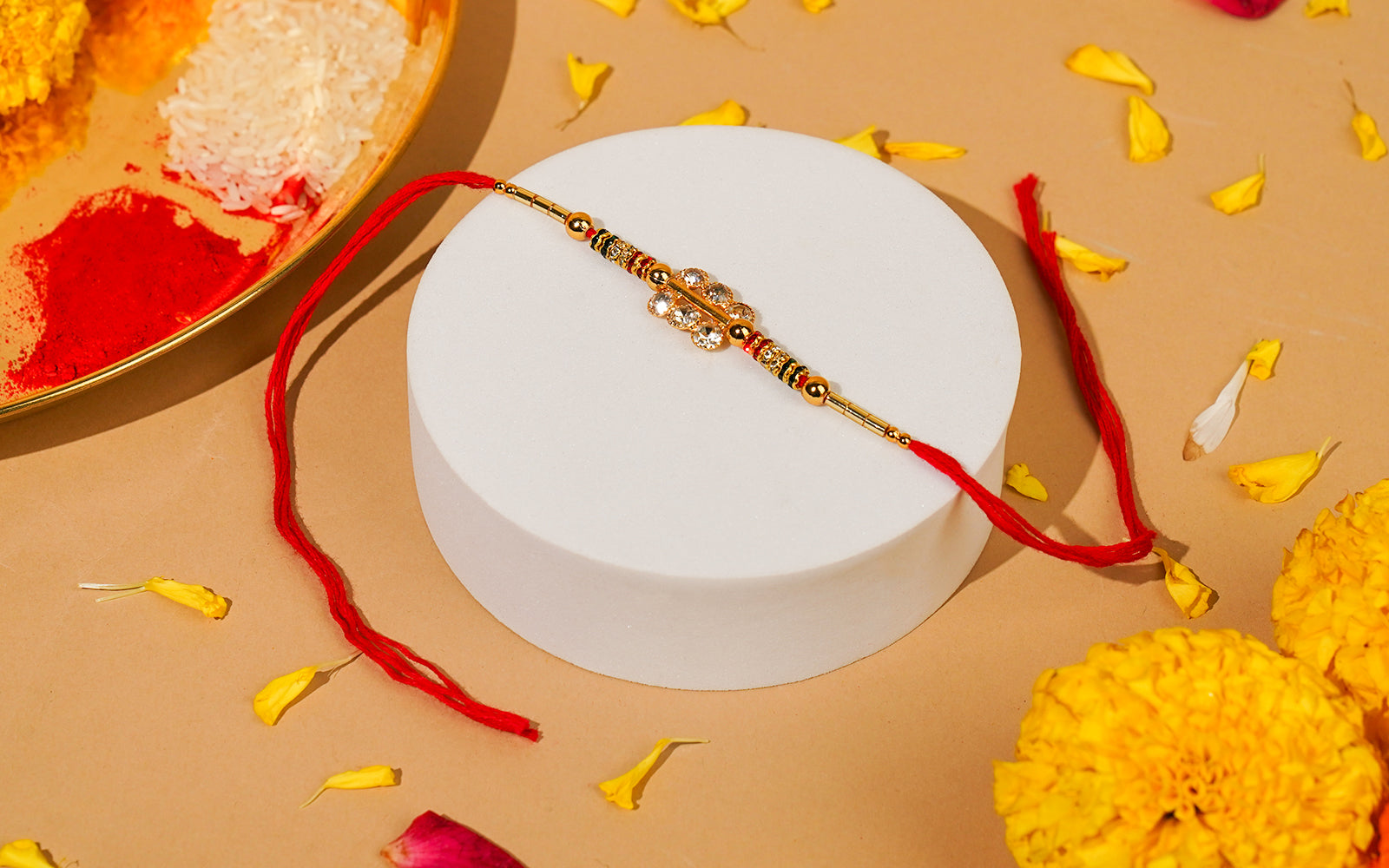 Minimalist Crystal Bloom Rakhi