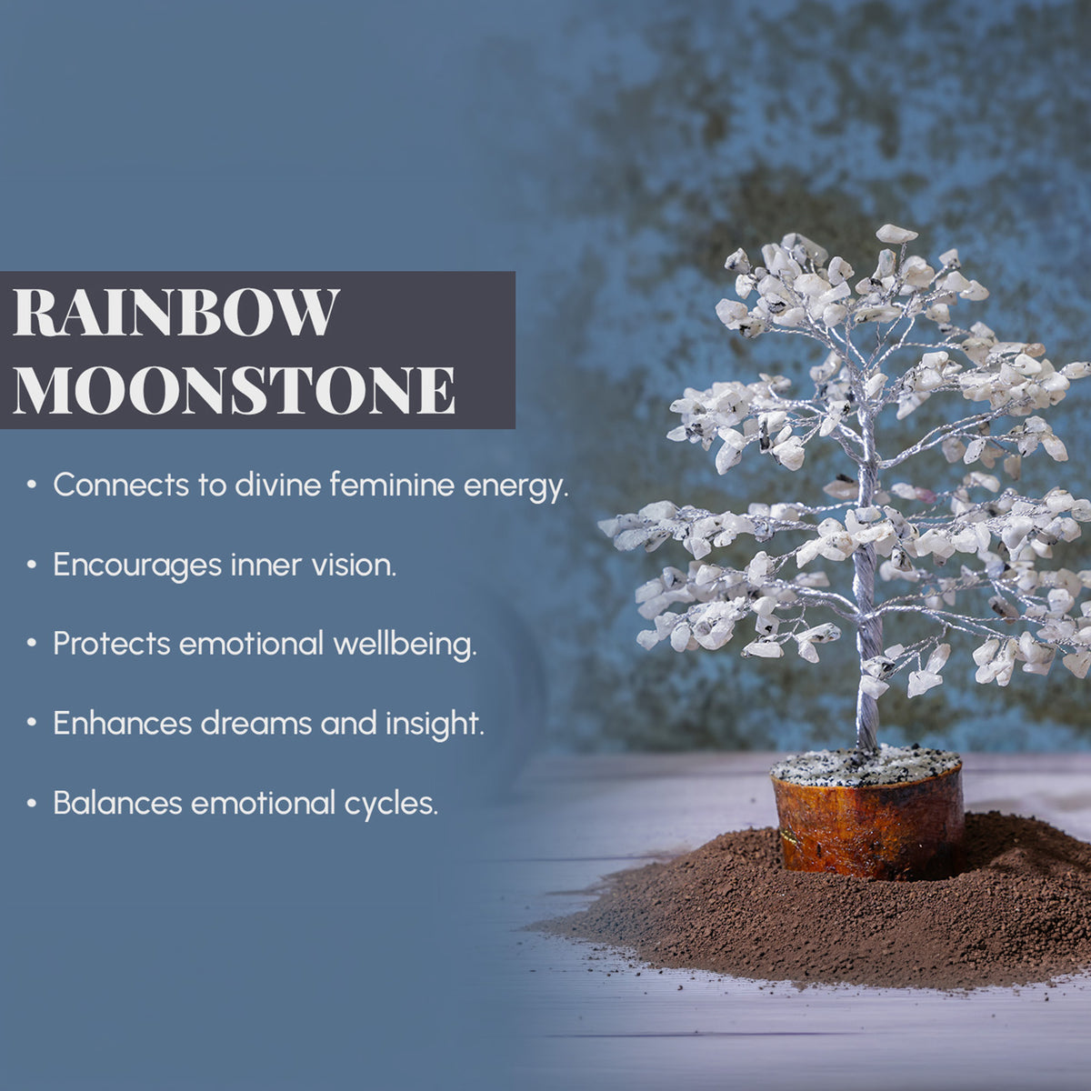 Rainbow Moonstone Crystal Tree – Large, for Vastu – view 6