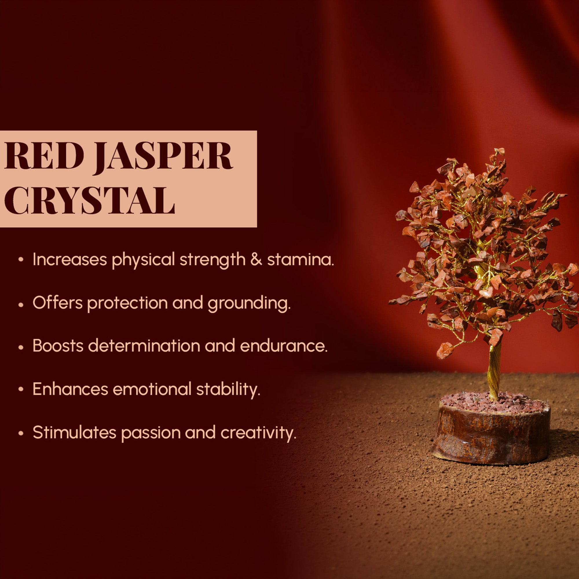 Red Jasper Crystal Tree – Large, for Vastu