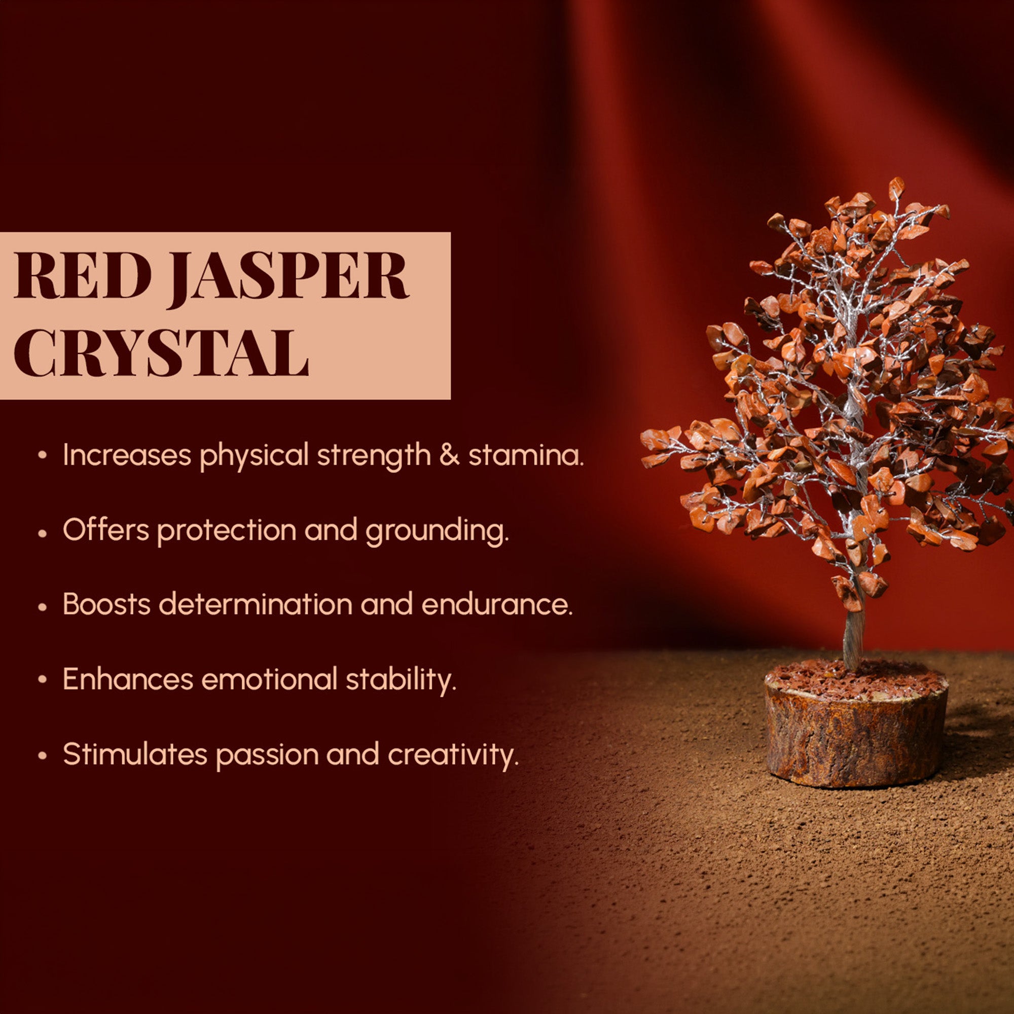 Red Jasper Crystal Tree – Large, for Vastu