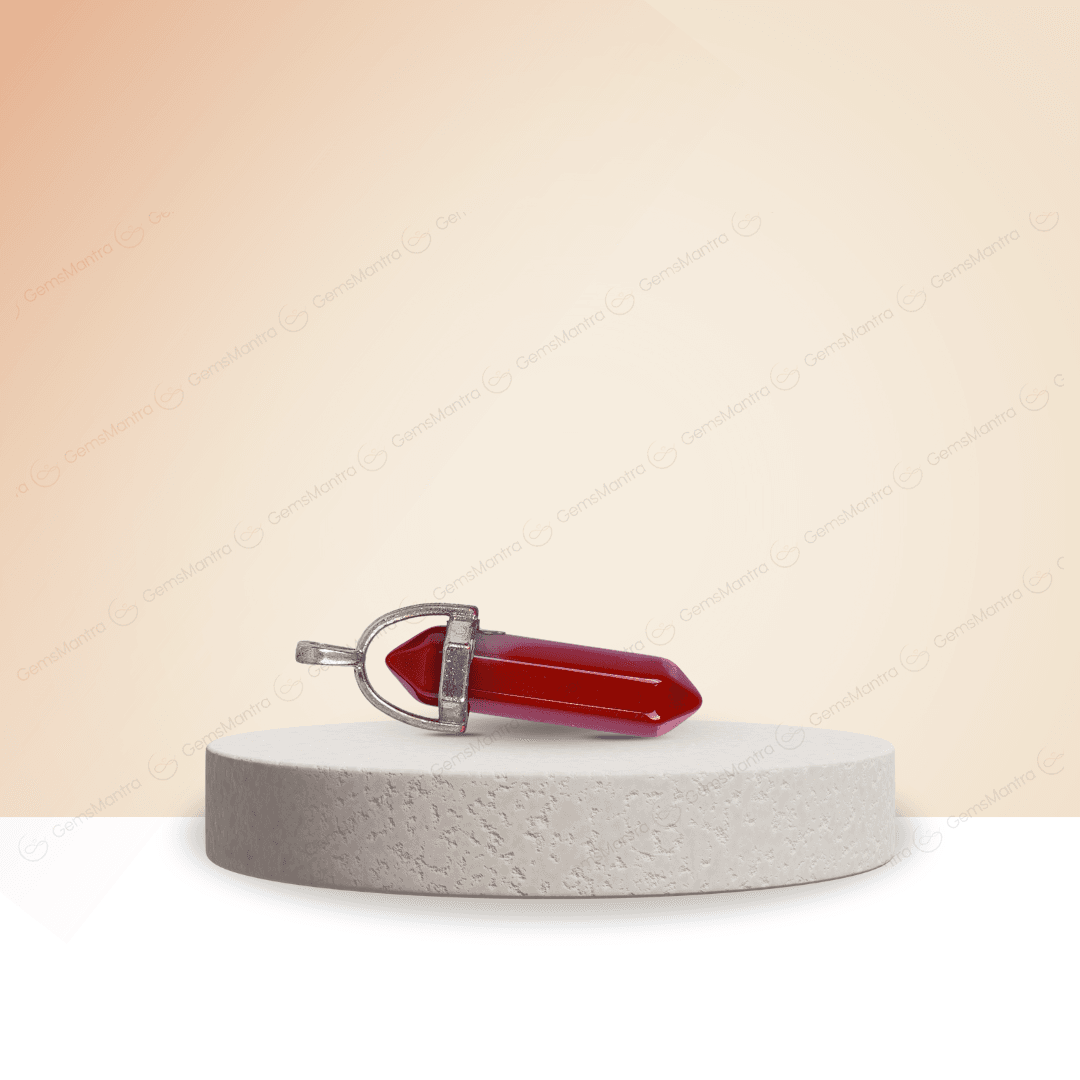 Red Carnelian Double Terminated Pencil Pendant - Gemsmantra