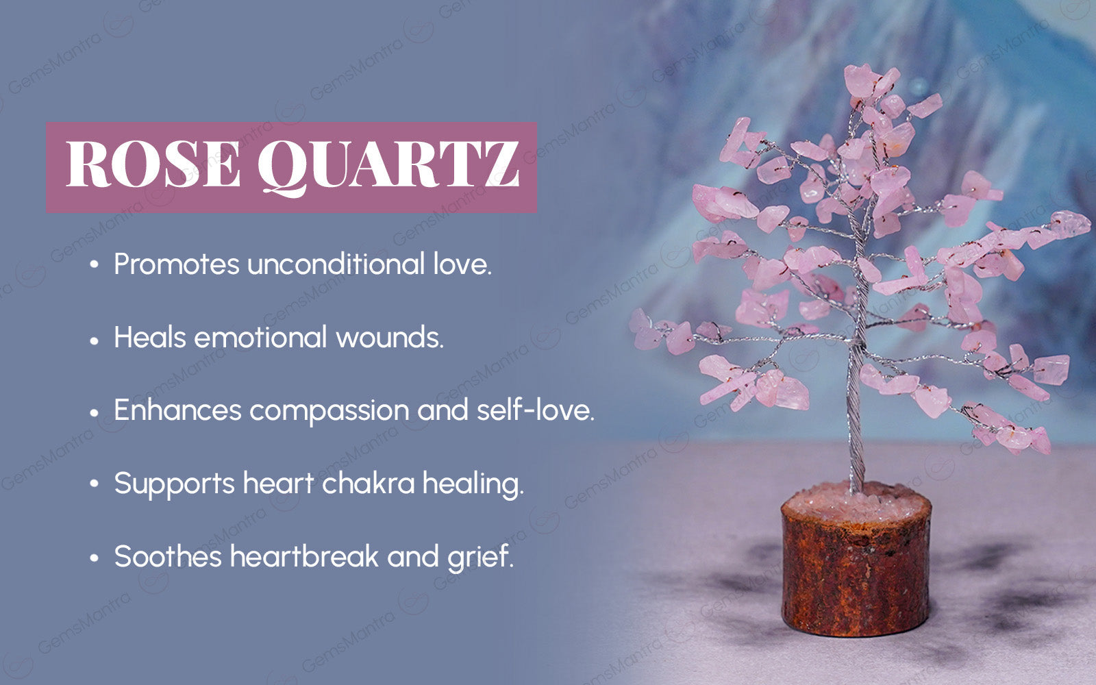 Small Rose-quartz Crystal Tree