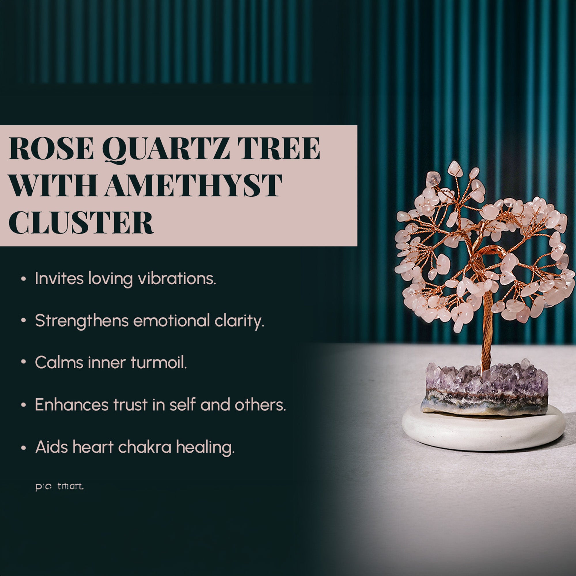 Rose Quartz with Amethyst Cluster Tree – for Vastu
