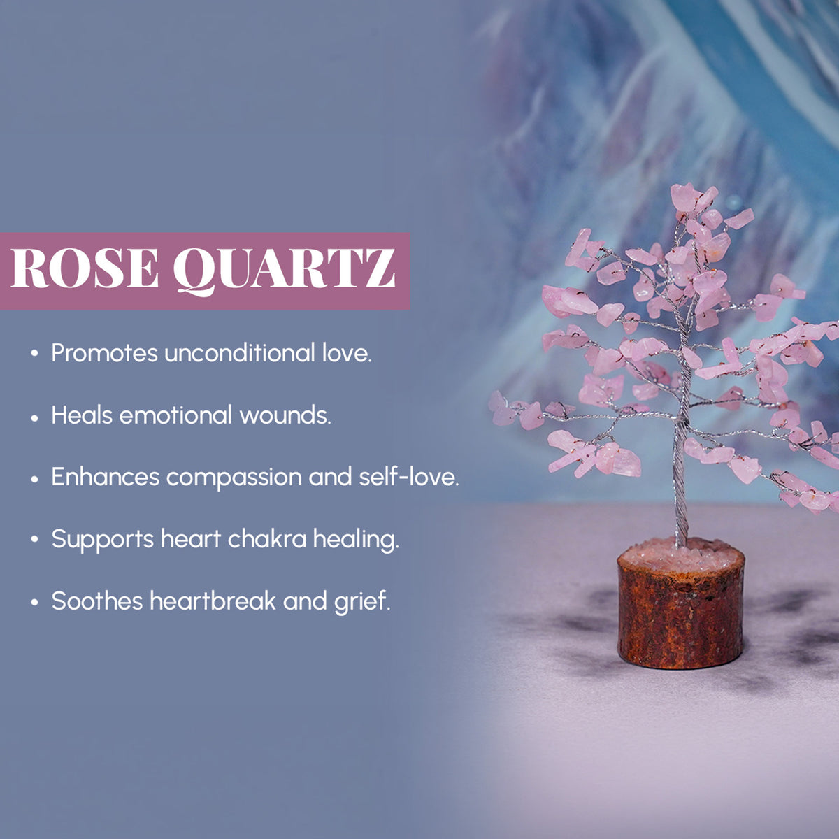 Rose Quartz Crystal Tree – Small, for Vastu – view 3