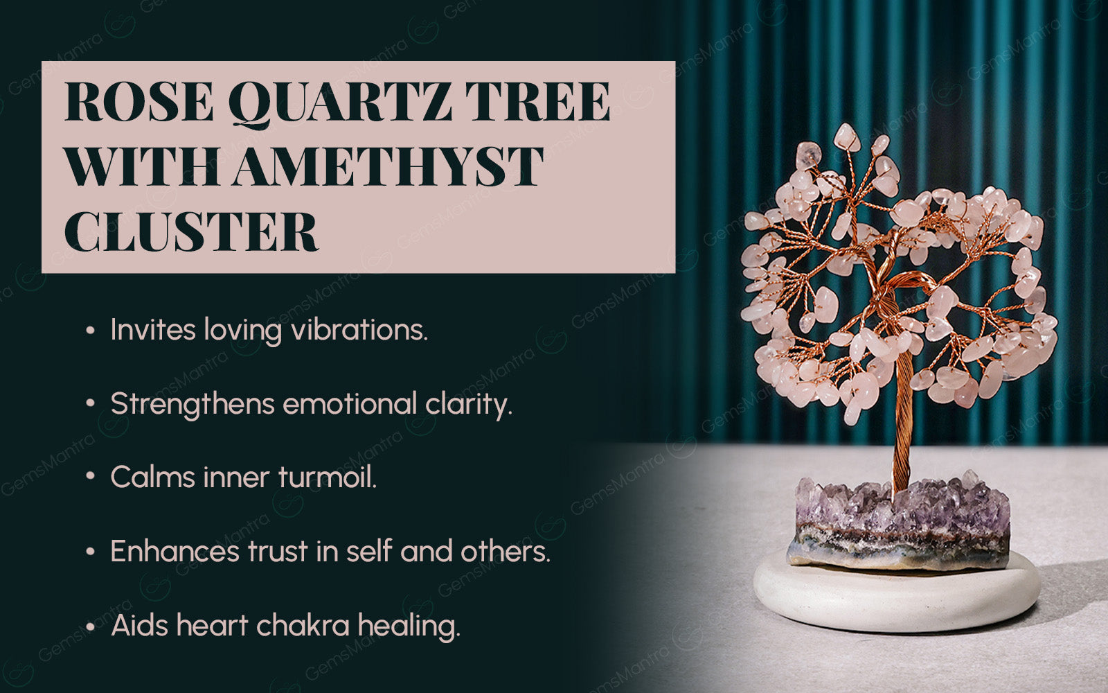 Rose Quartz with Amethyst Cluster Tree