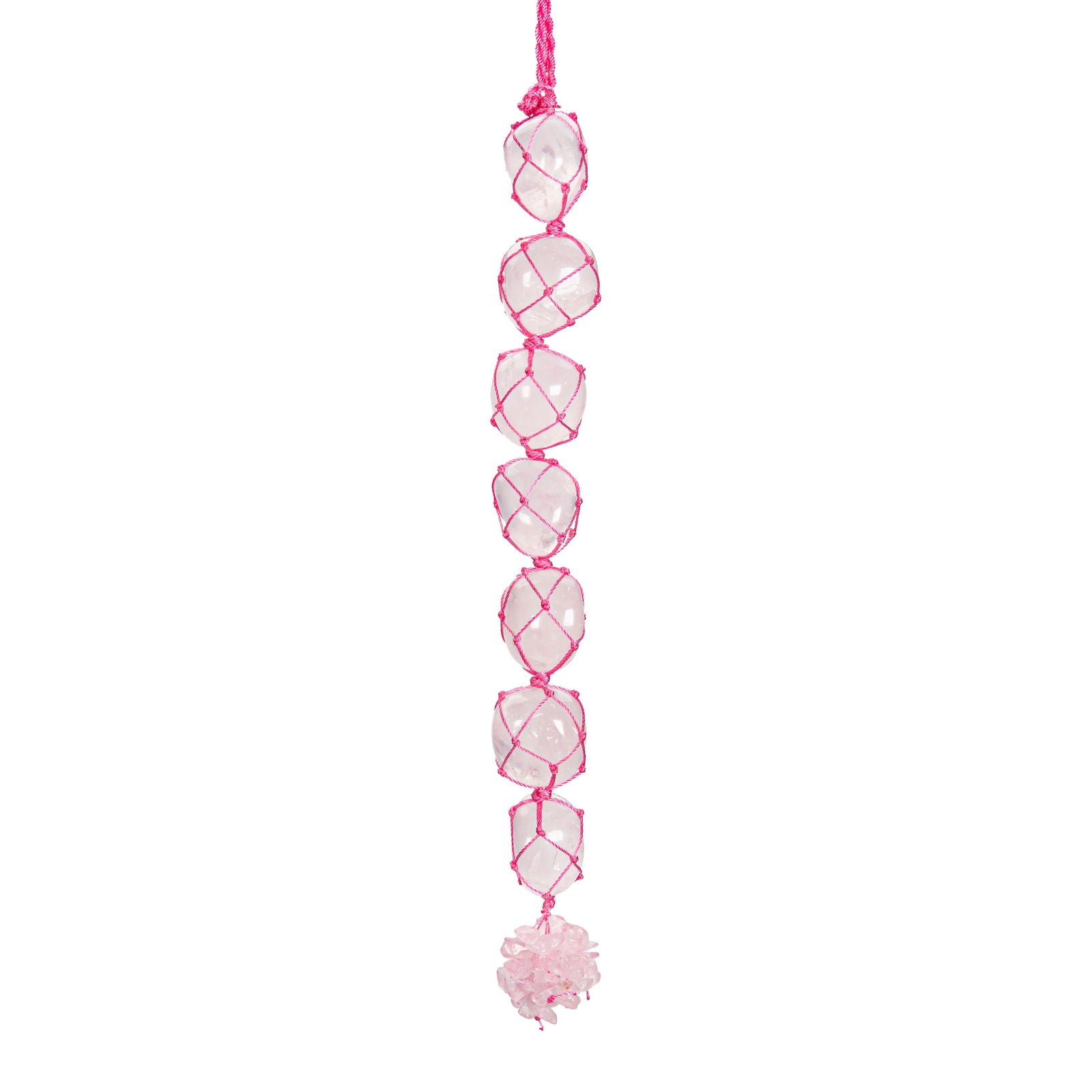 Rose Quartz Tumbled Hanging - Gemsmantra