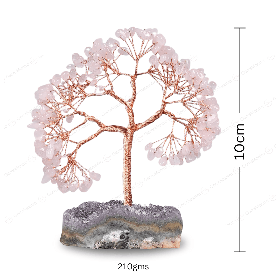 Rose Quartz with Amethyst Cluster Tree - Gemsmantra