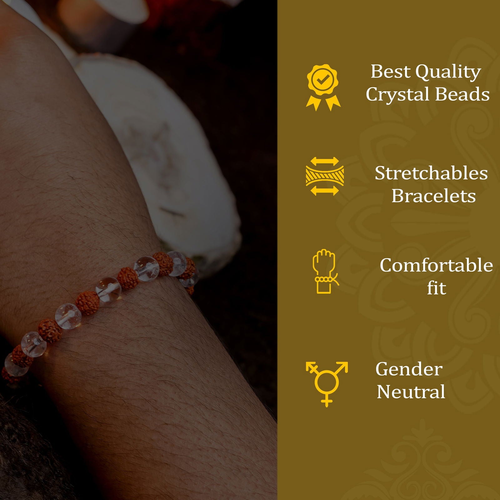 Rudraksha Crystal Bracelet - Gemsmantra