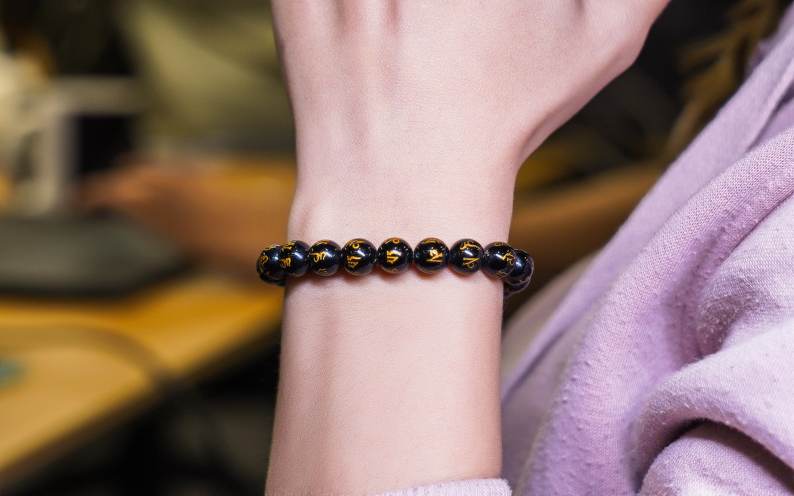 Black Om Mani Bracelet