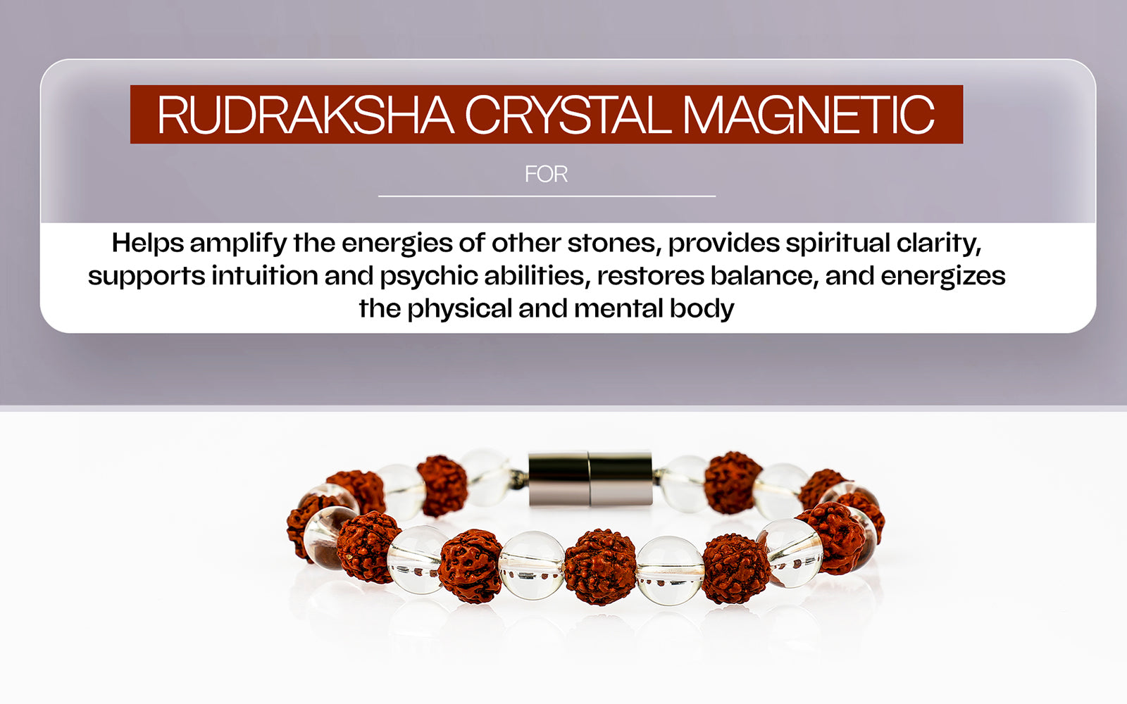 Rudraksha Crystal Magnetic Bracelet