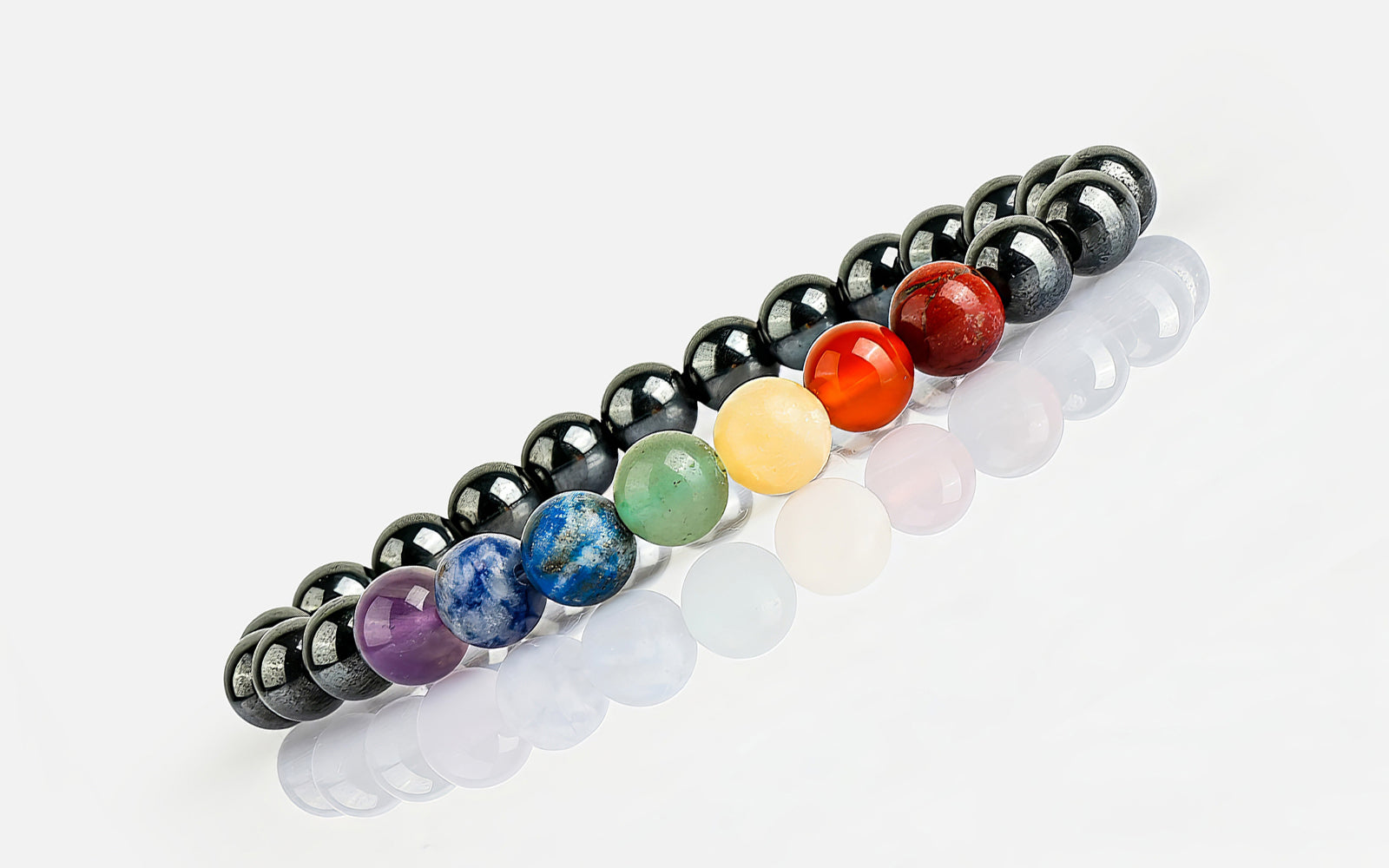 7 chakra Hematite Bracelet