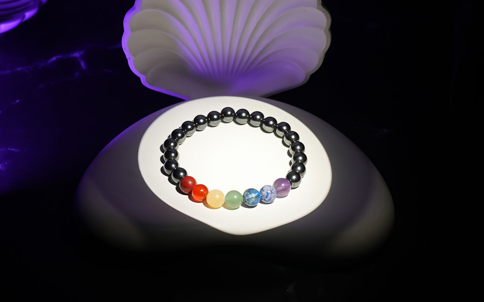 7 chakra Hematite Bracelet