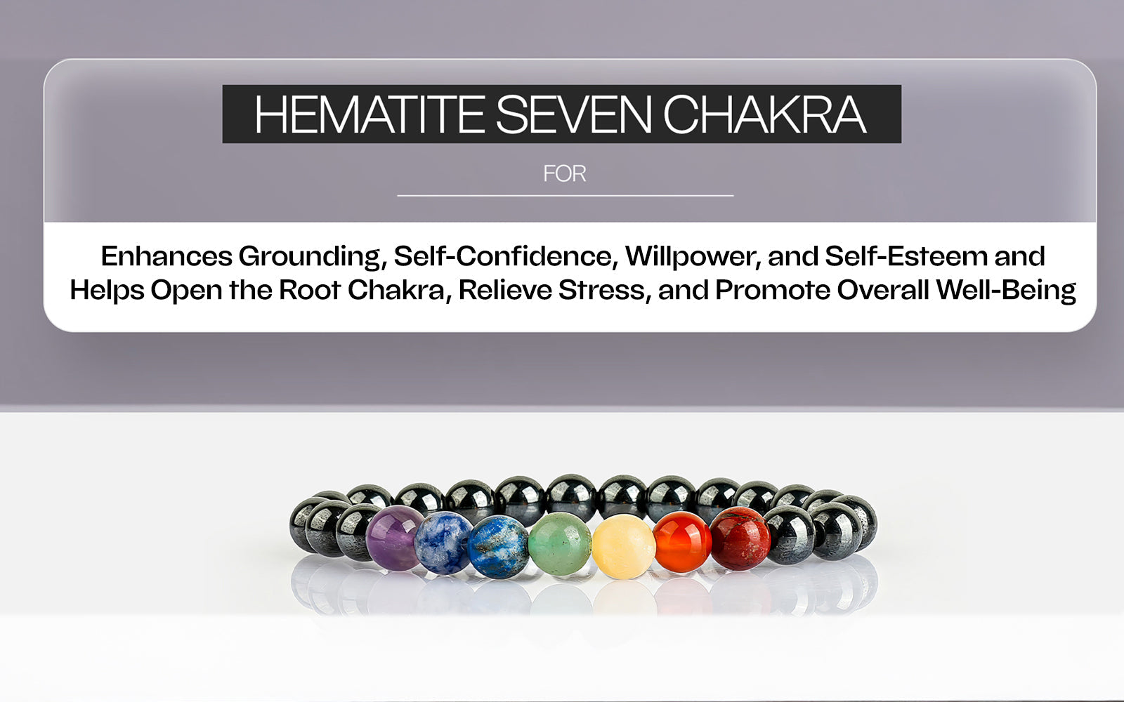 7 chakra Hematite Bracelet