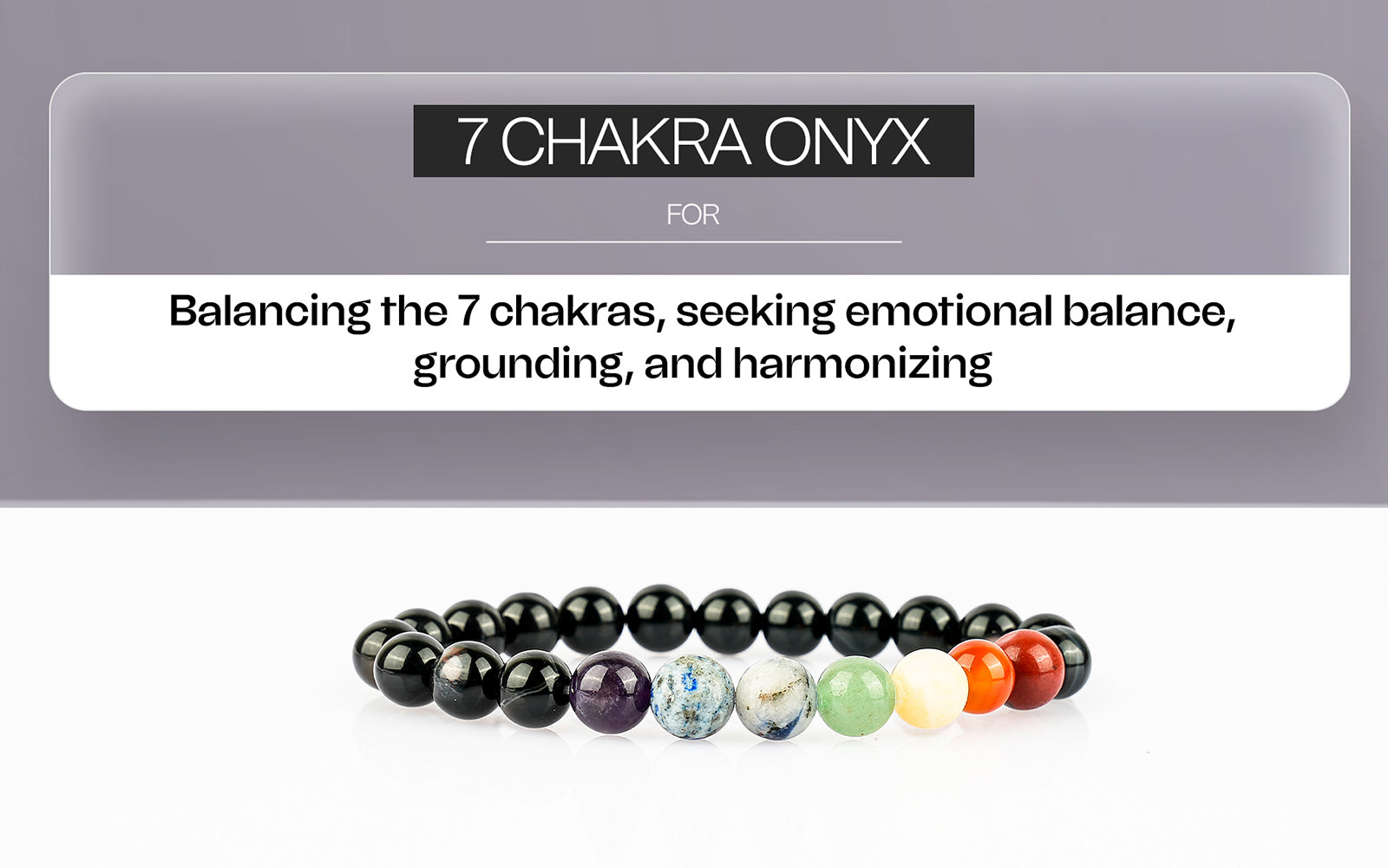 7 Chakra Onyx Bracelet