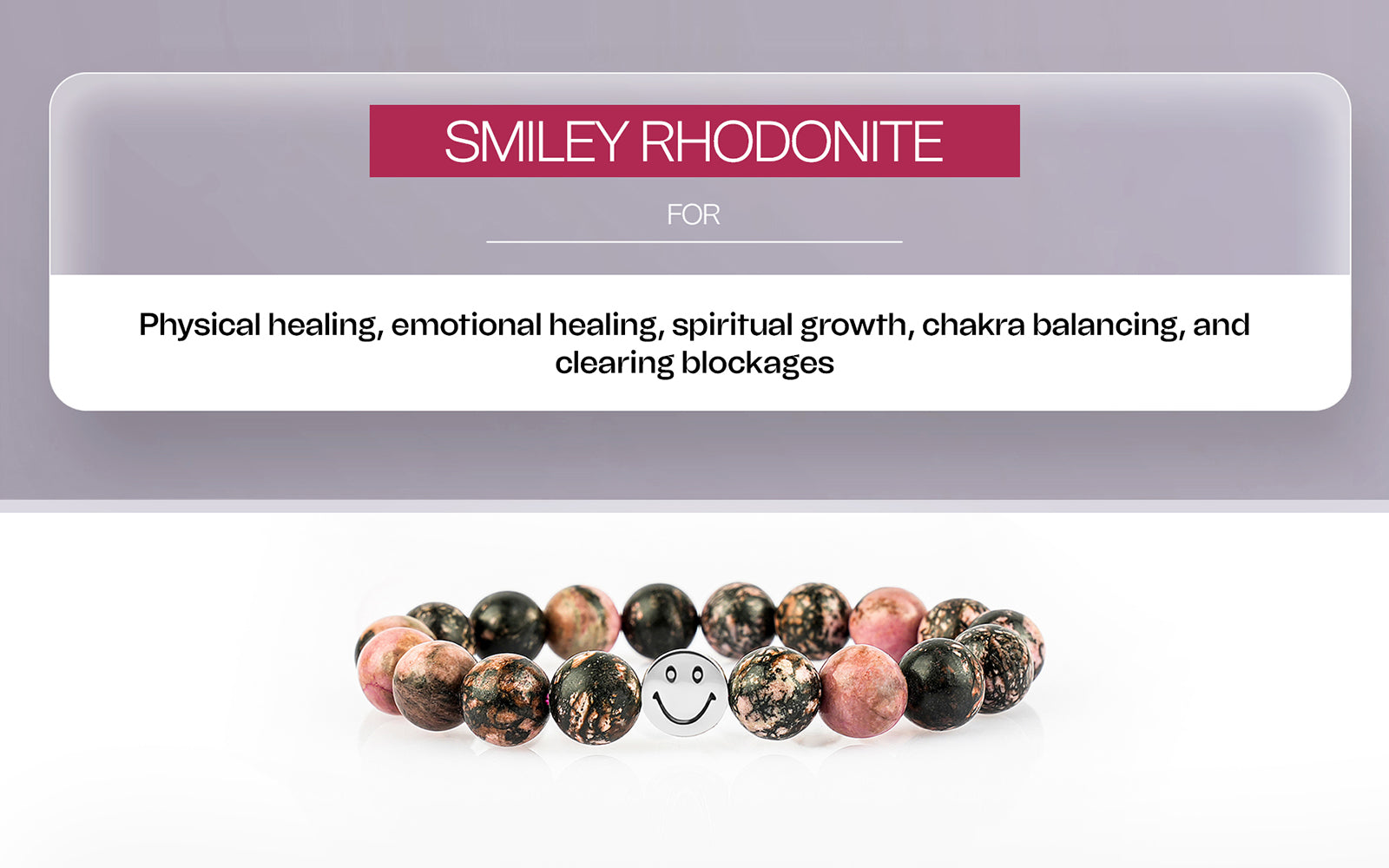 Smile Bracelet  Rhodonite