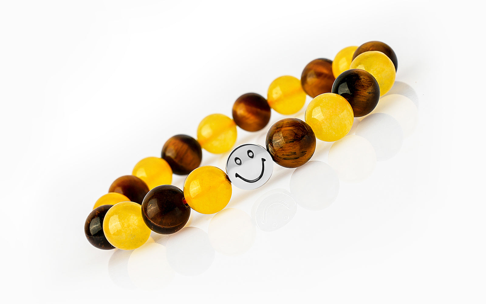 Smile Bracelet  Tiger Eye & Yellow Jade Combination