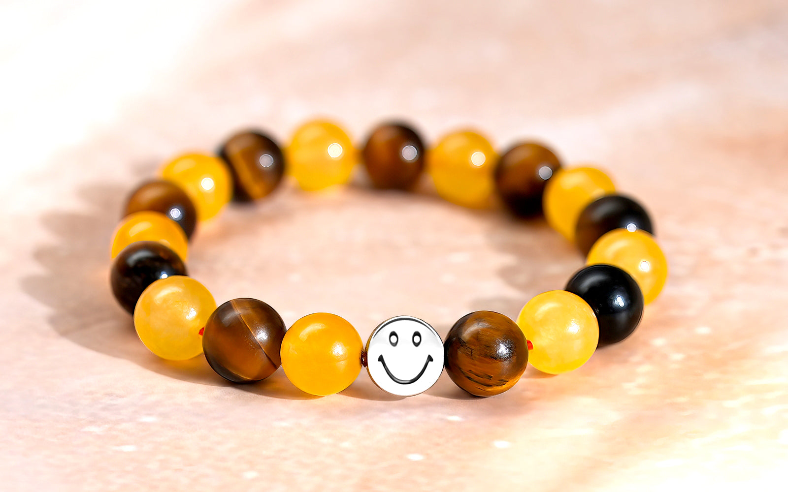 Smile Bracelet  Tiger Eye & Yellow Jade Combination