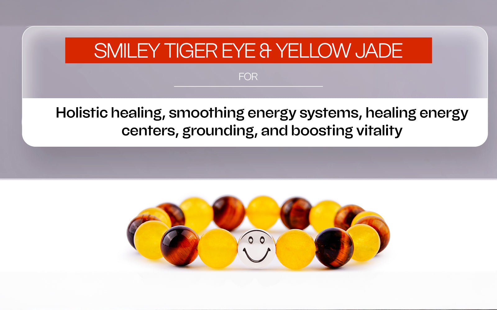 Smile Bracelet  Tiger Eye & Yellow Jade Combination