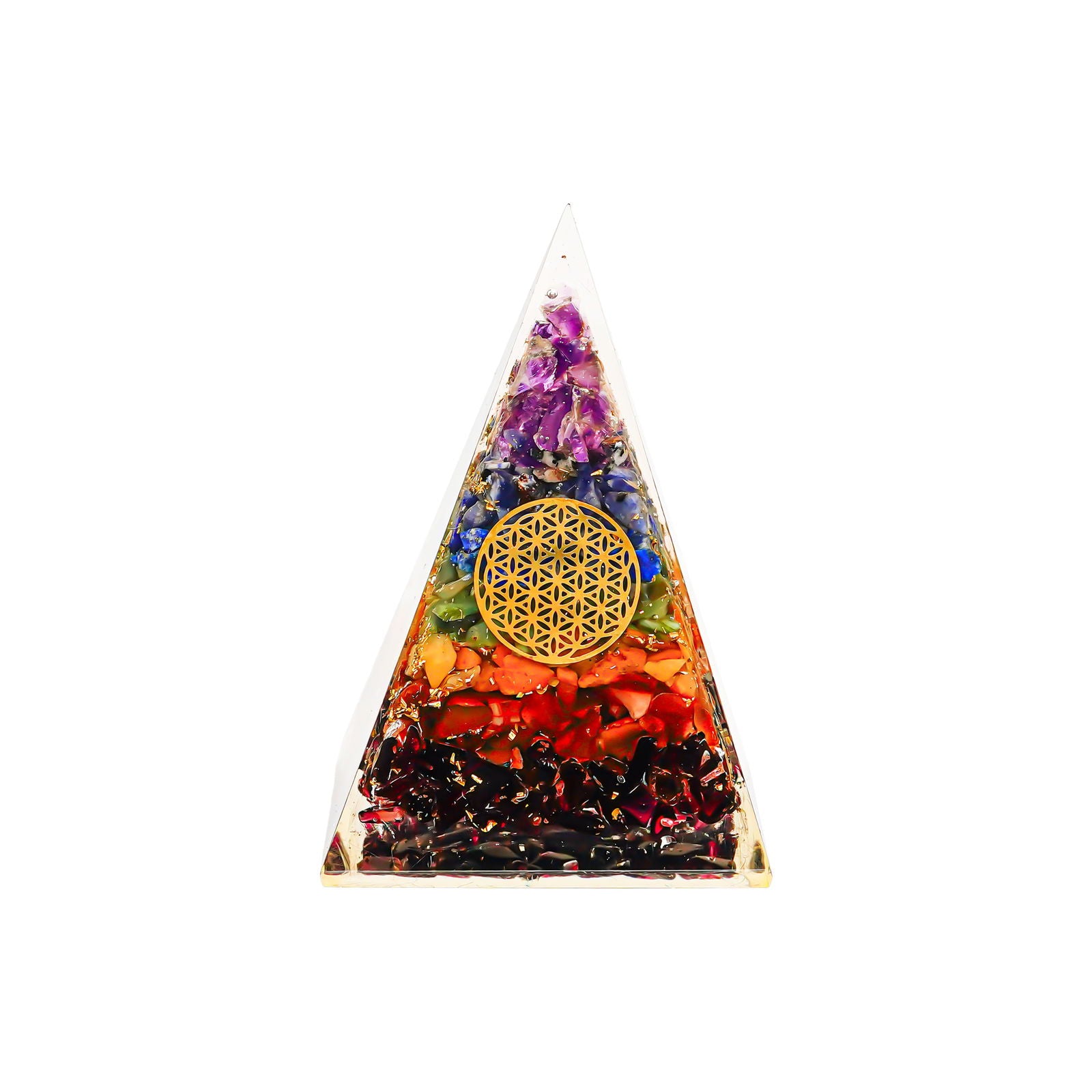 Seven Chakra Chips Nubian Pyramid - Gemsmantra