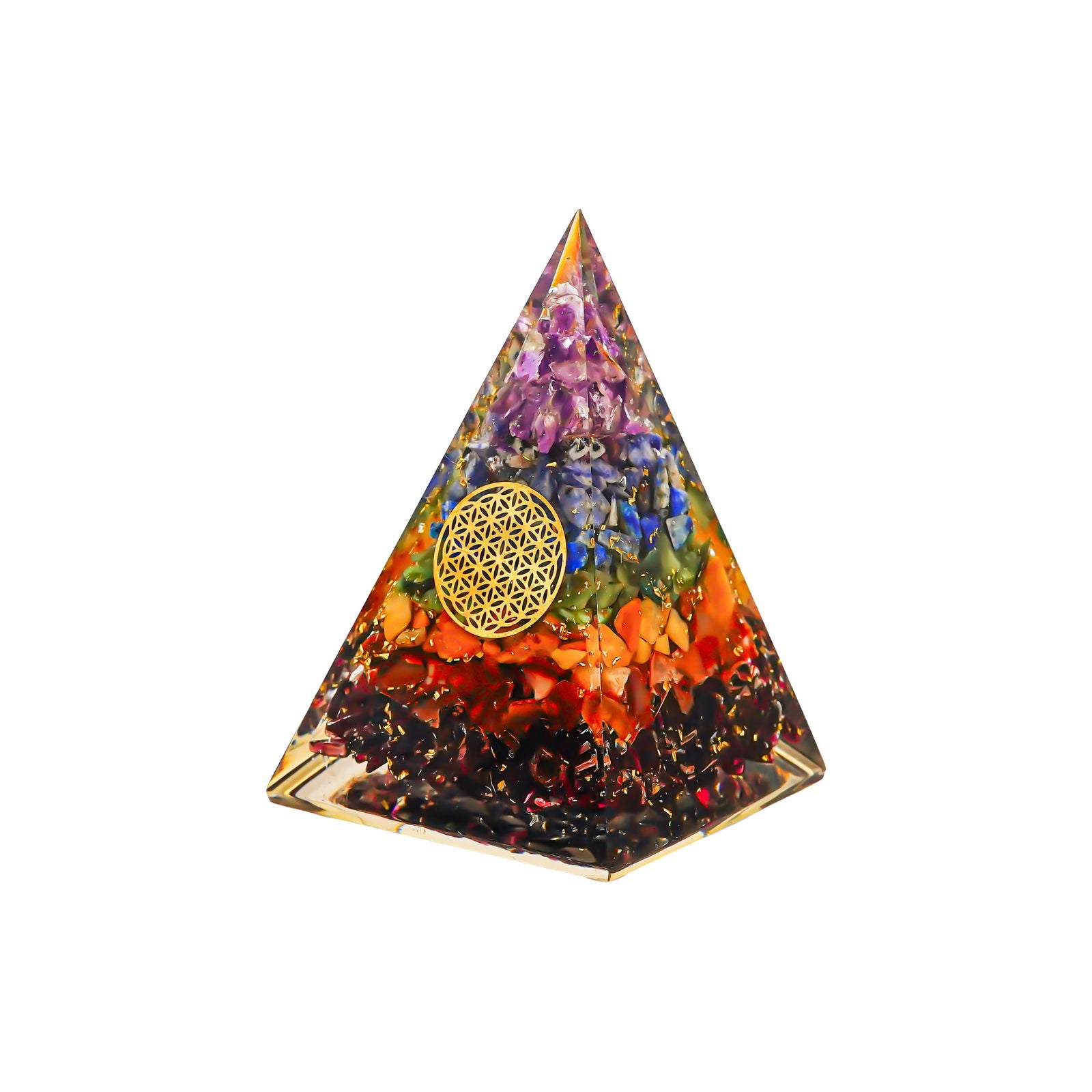 Seven Chakra Chips Nubian Pyramid - Gemsmantra