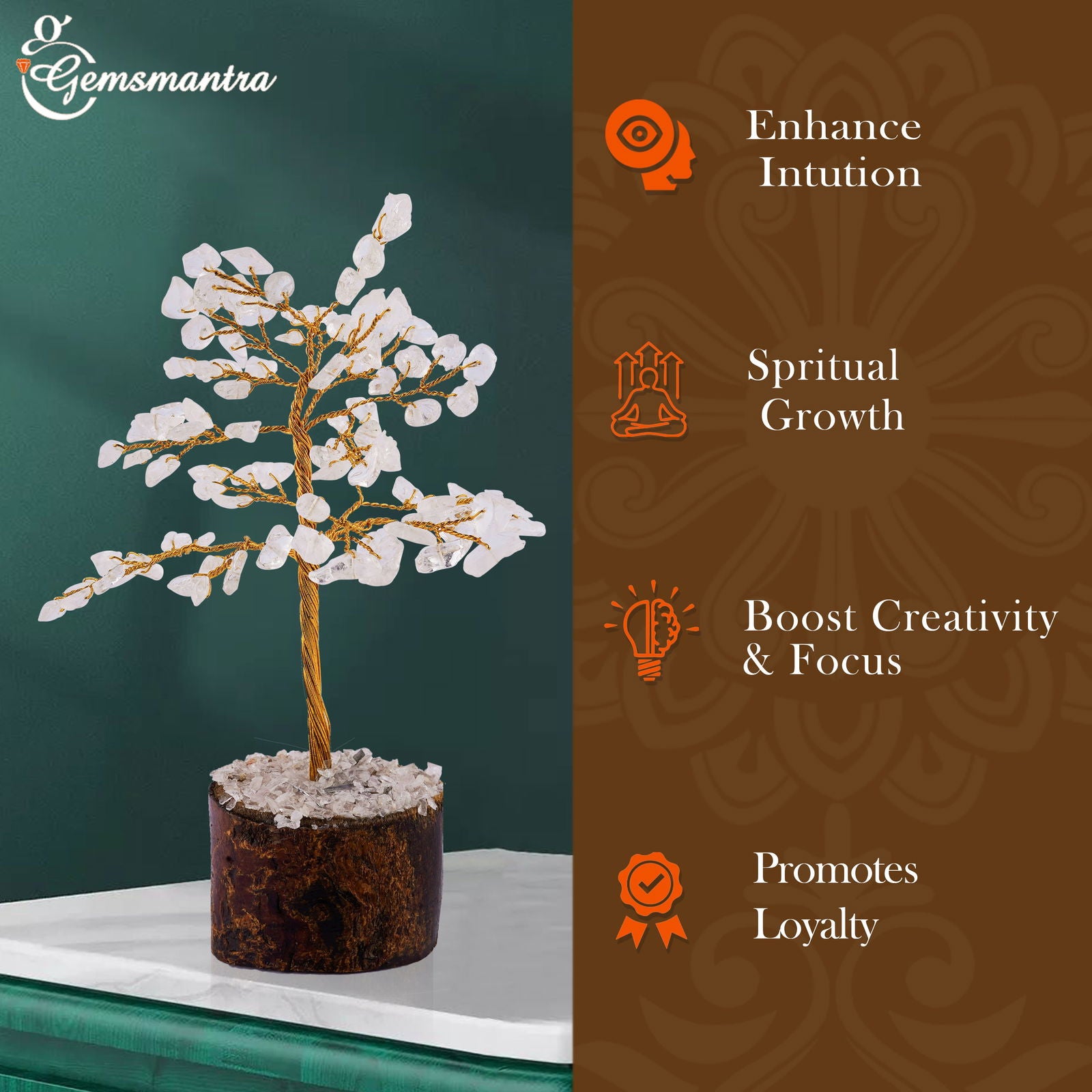 Small Crystal Quartz Tree - Gemsmantra