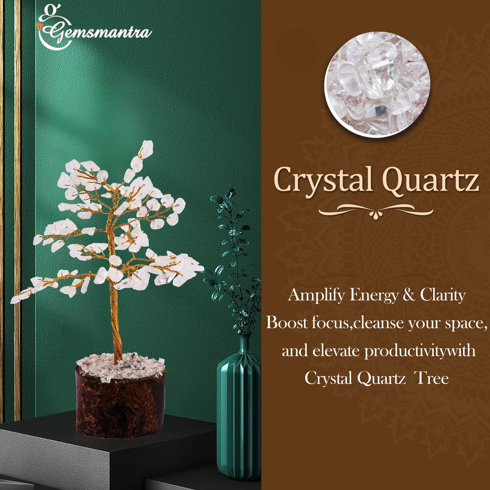 Small Crystal Quartz Tree - Gemsmantra