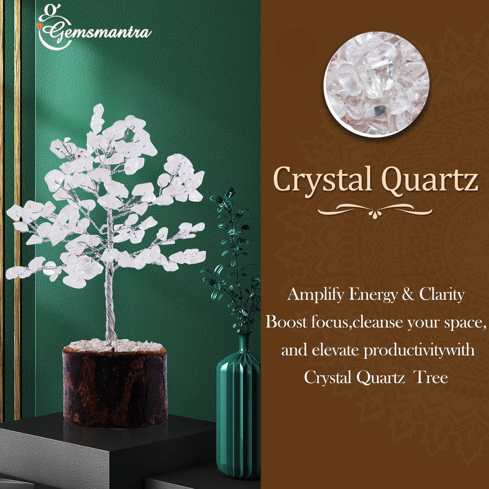 Small Crystal Quartz Tree - Gemsmantra