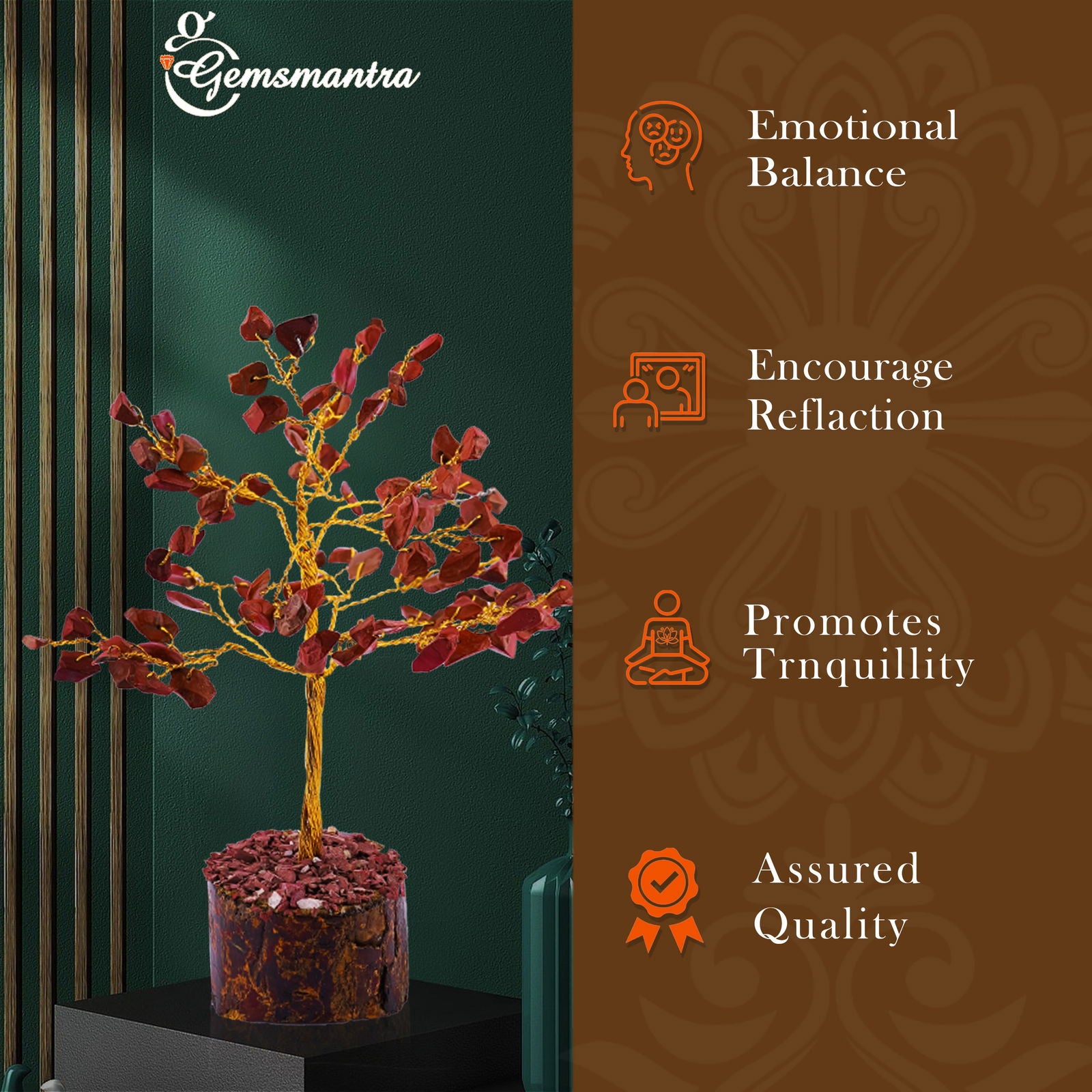 Small Red Jasper Crystal Tree - Gemsmantra