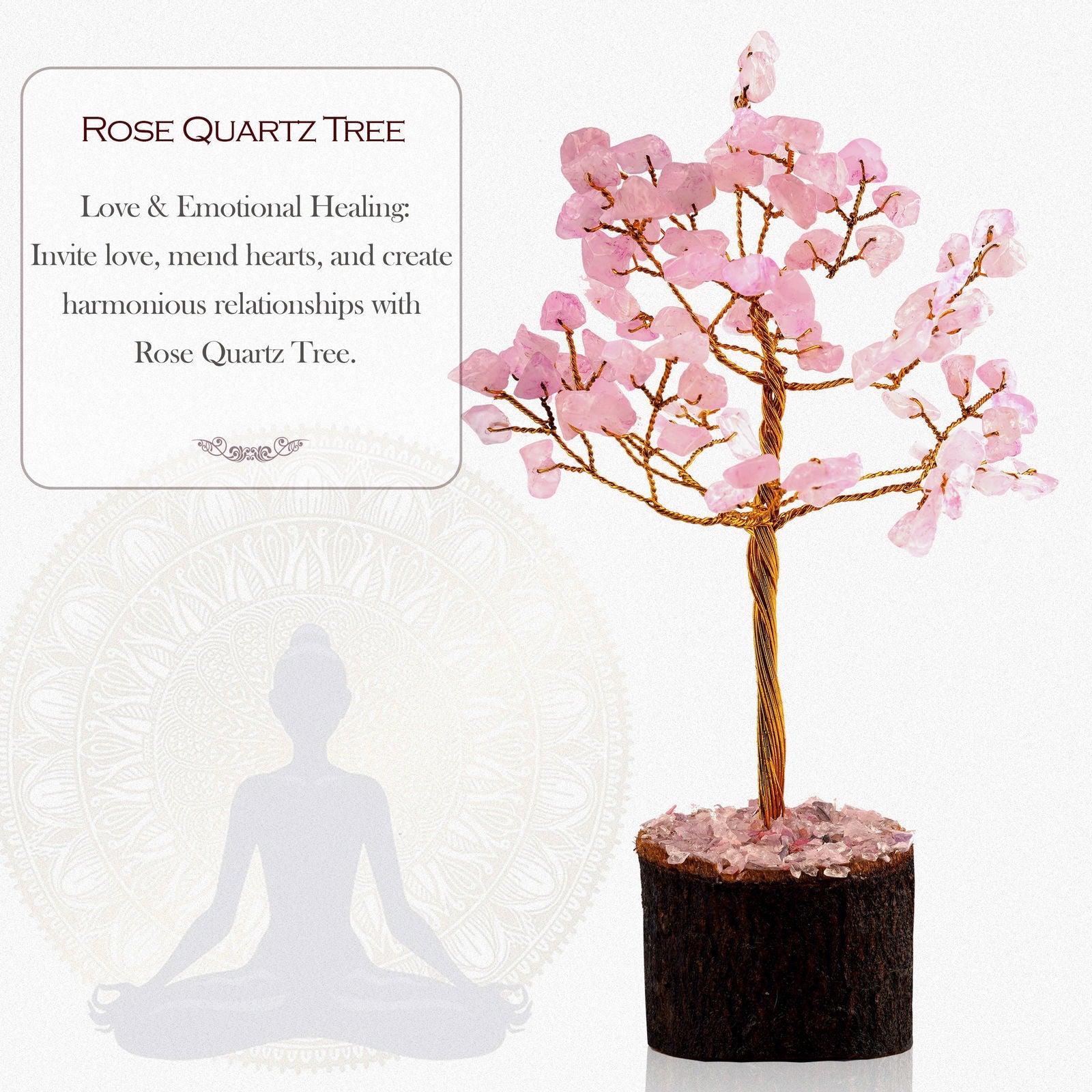 Small Rose-quartz Crystal Tree - Gemsmantra