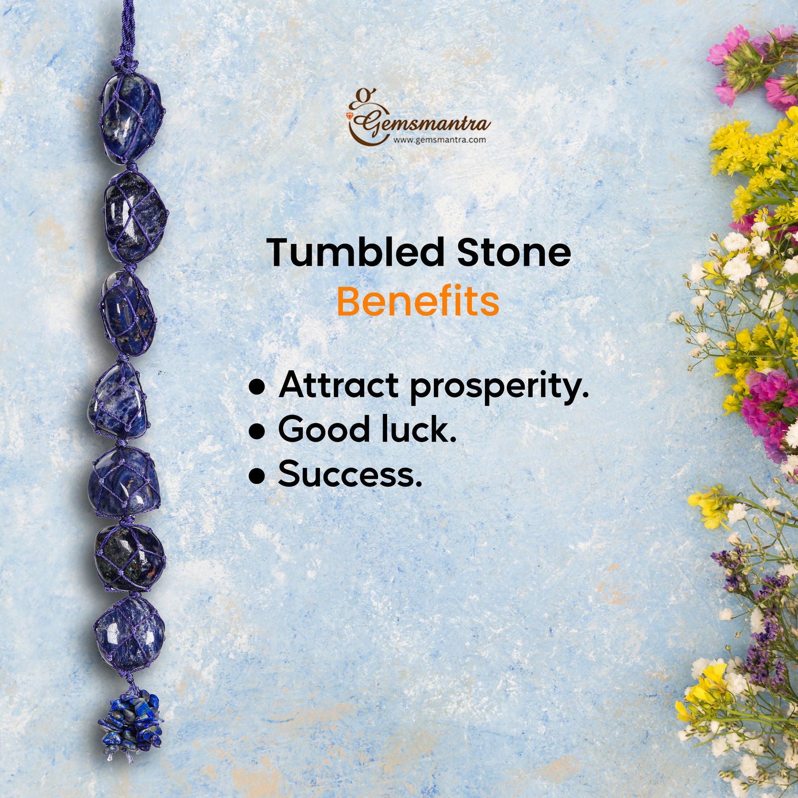 Sodalite Tumbled Hanging - Gemsmantra