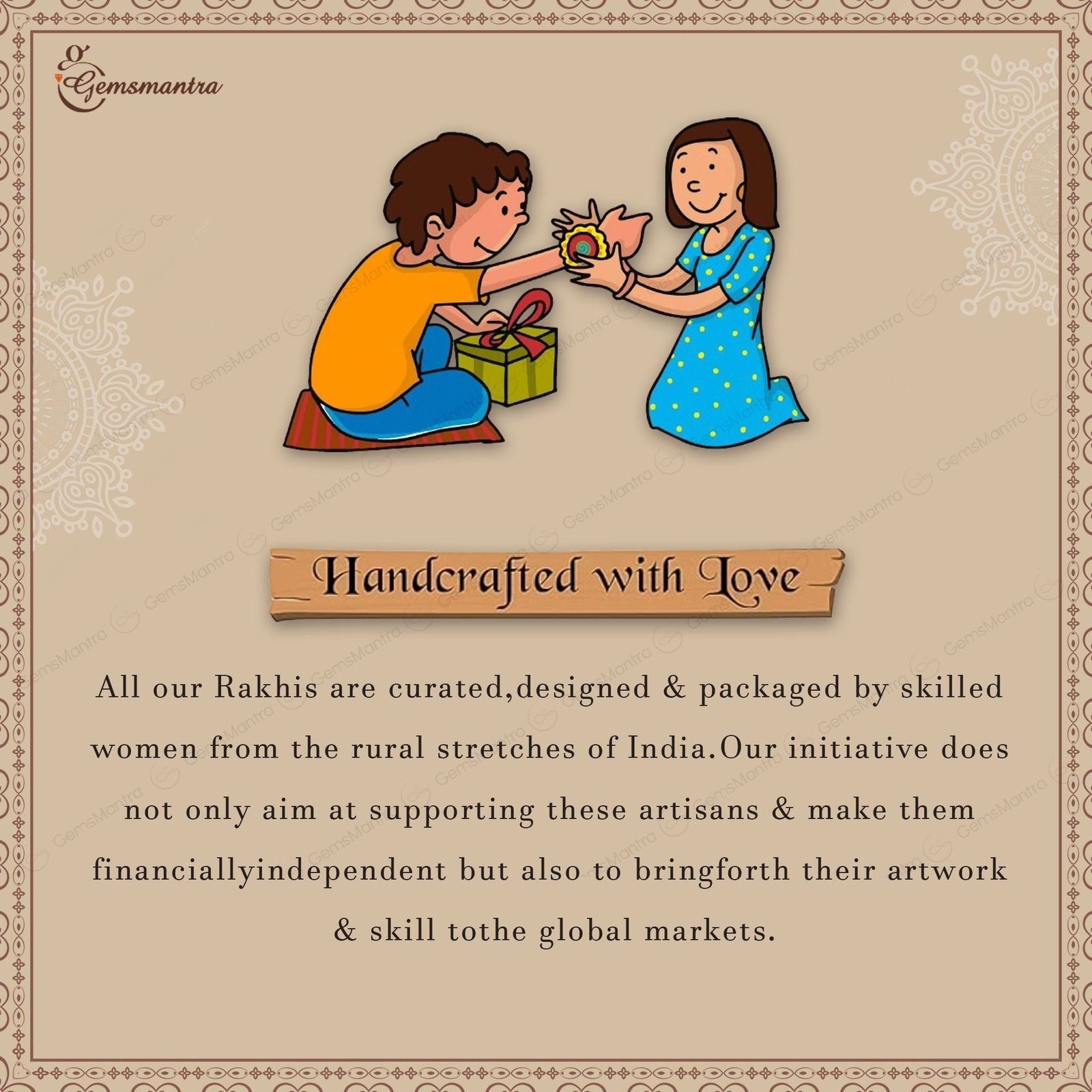 Triple Protection With Hamsha Hand Evil Eye Rakhi - Gemsmantra