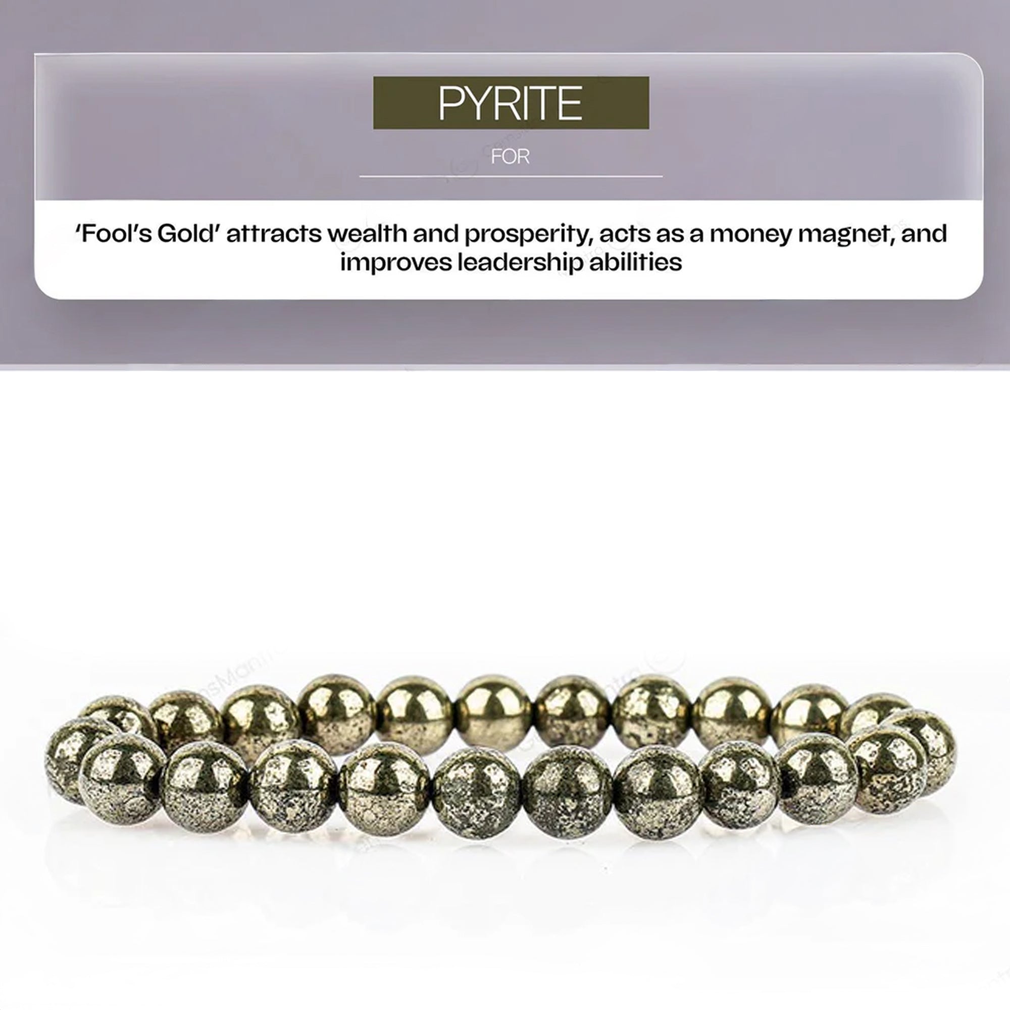 Pyrite Bracelet 8mm – Wealth & Success