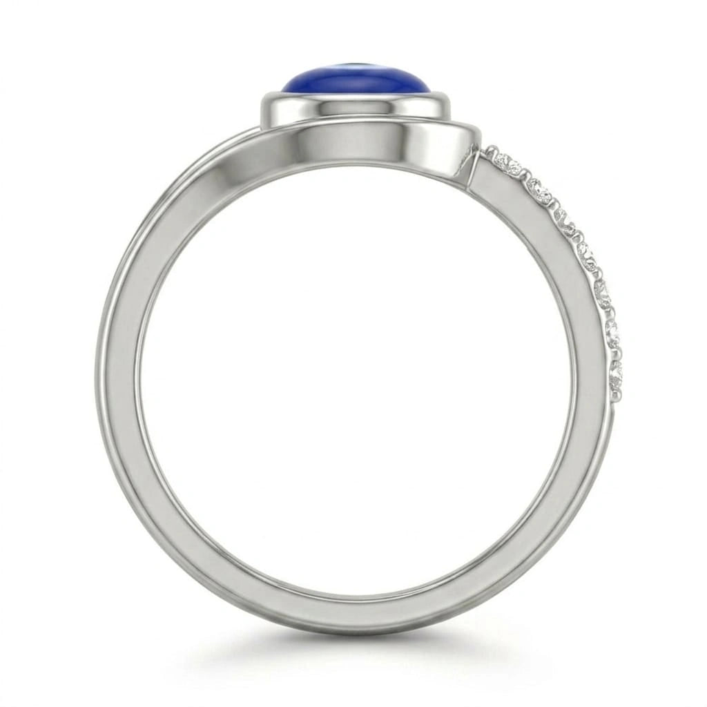 Blue Evil Eye Silver Ring