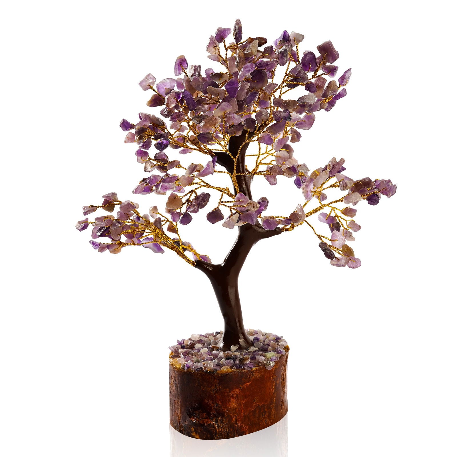 Wooden Amethyst Crystal Tree - Gemsmantra