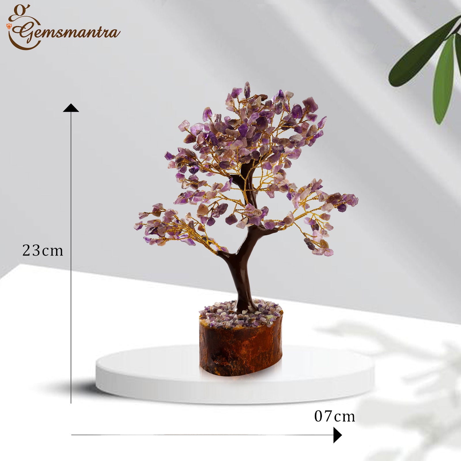 Wooden Amethyst Crystal Tree - Gemsmantra