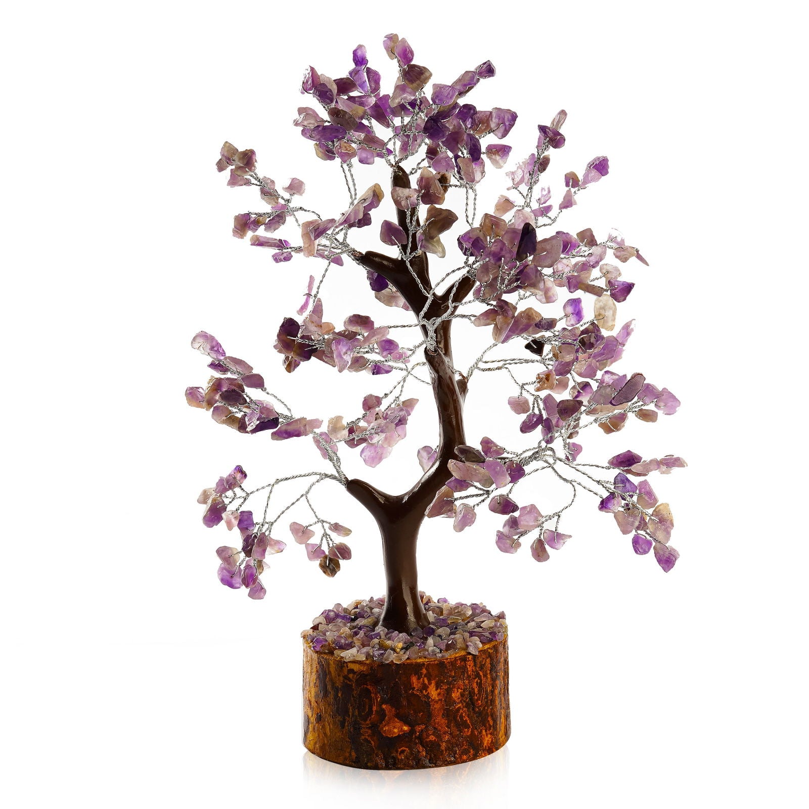 Wooden Amethyst Crystal Tree - Gemsmantra