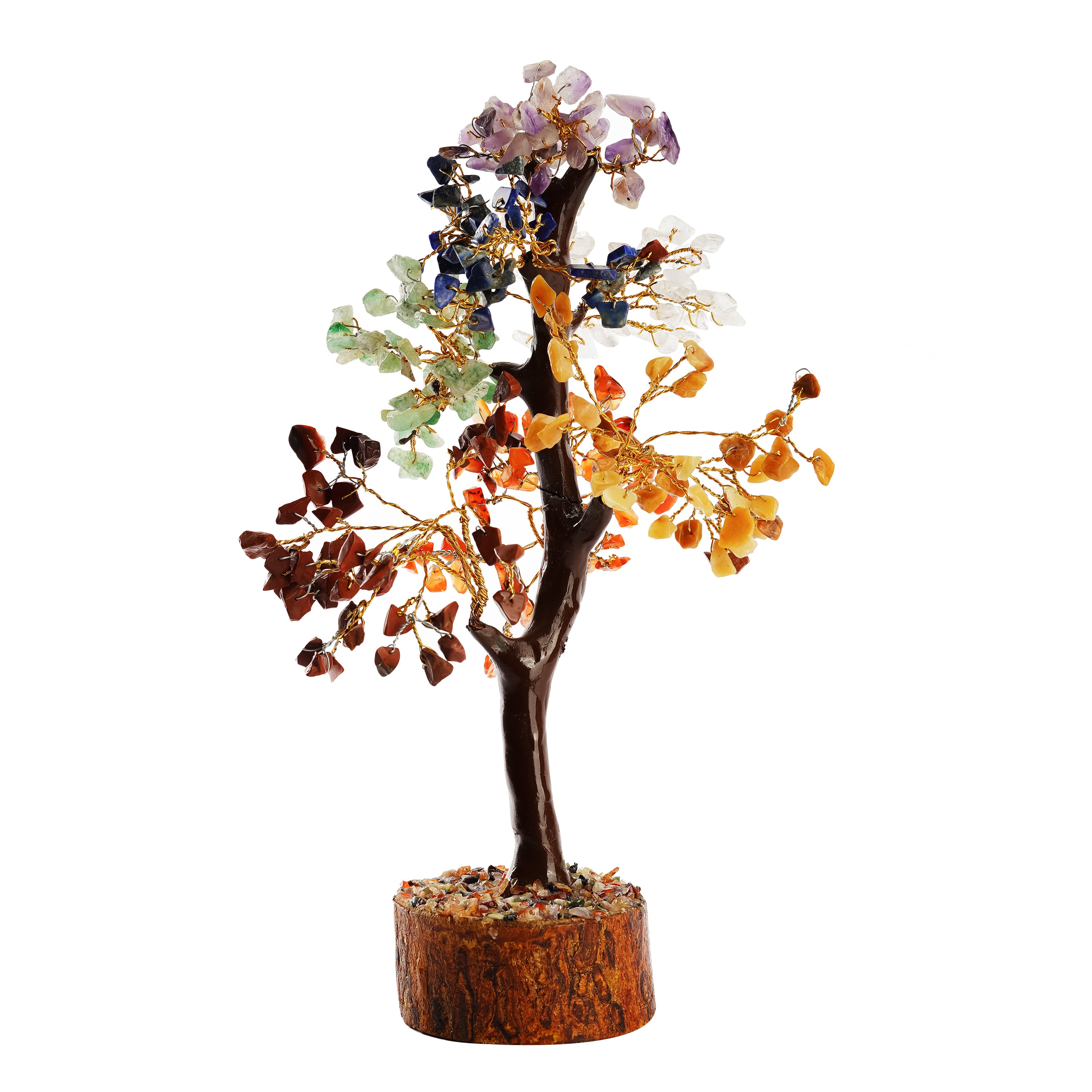 Wooden Seven Chakra Crystal Tree