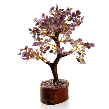 Wooden Amethyst Crystal Tree