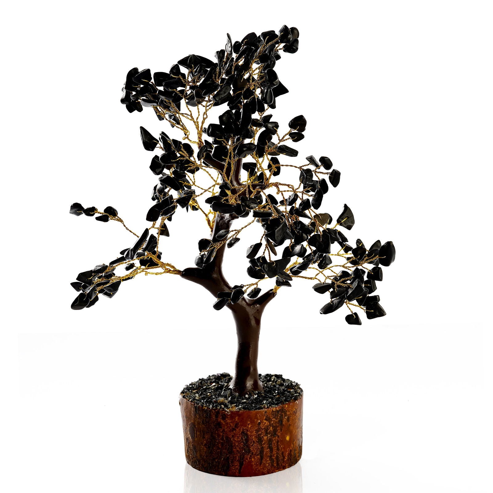 Wooden Black Agate Crystal Tree - Gemsmantra