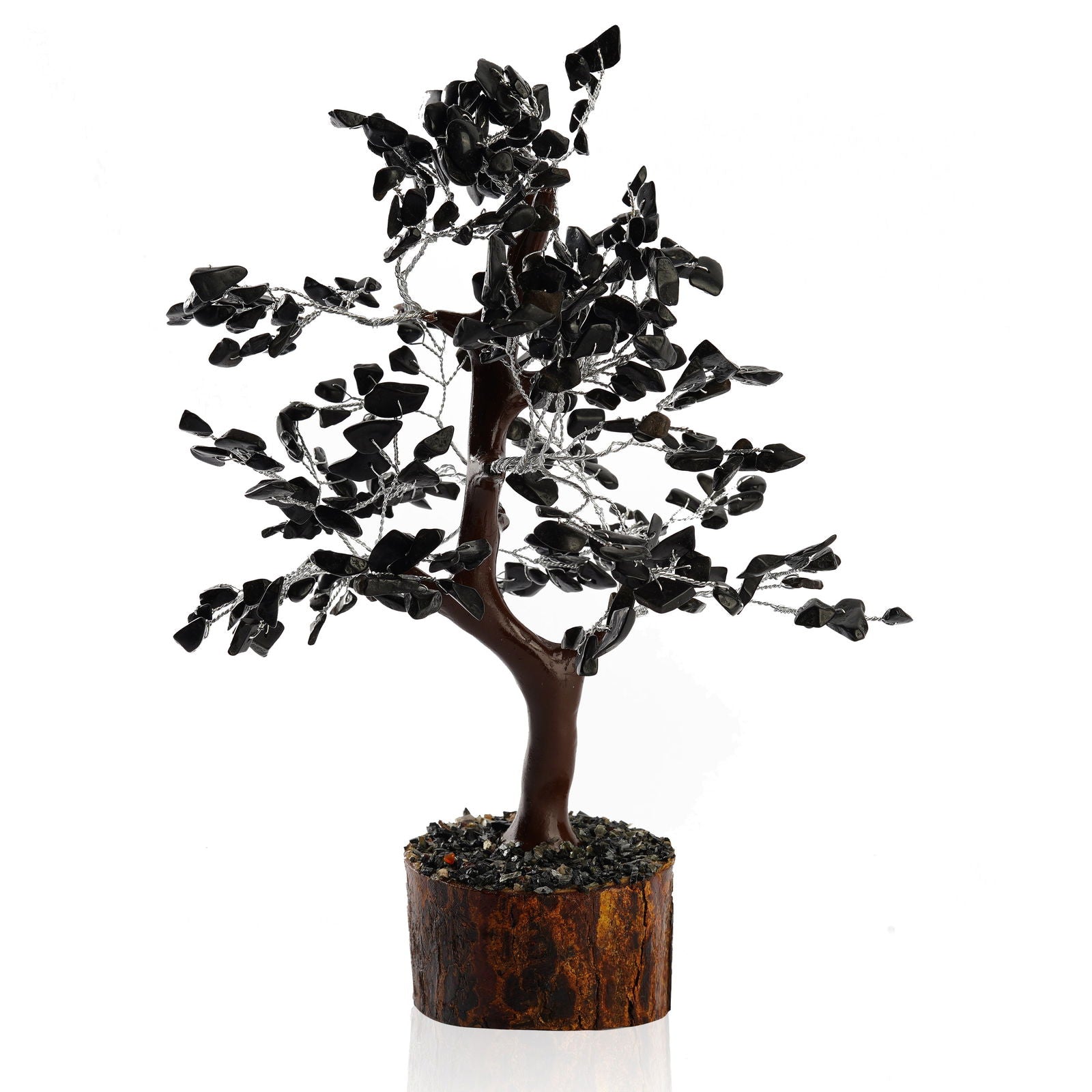 Wooden Black Agate Crystal Tree - Gemsmantra