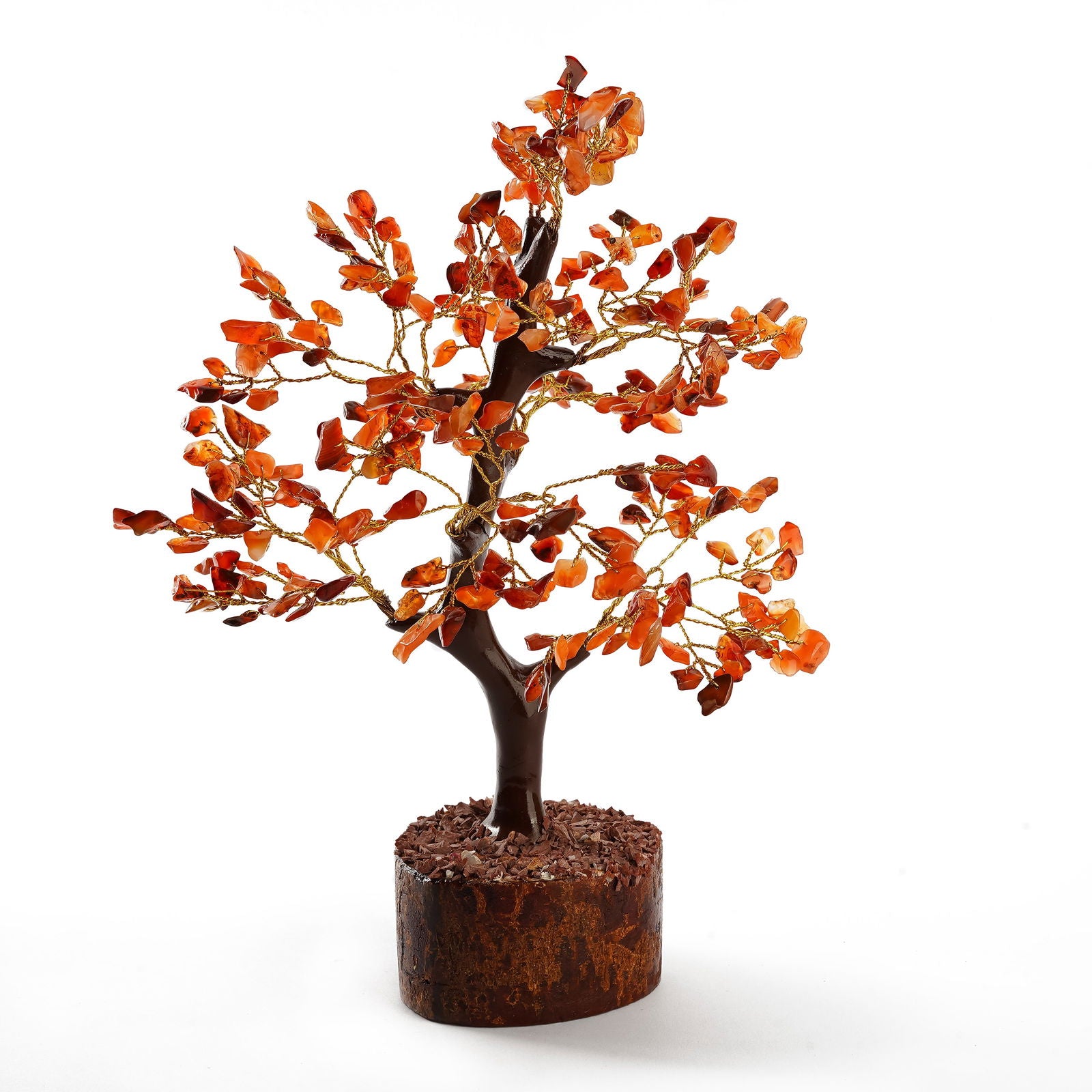 Wooden Carnelian Crystal Tree - Gemsmantra