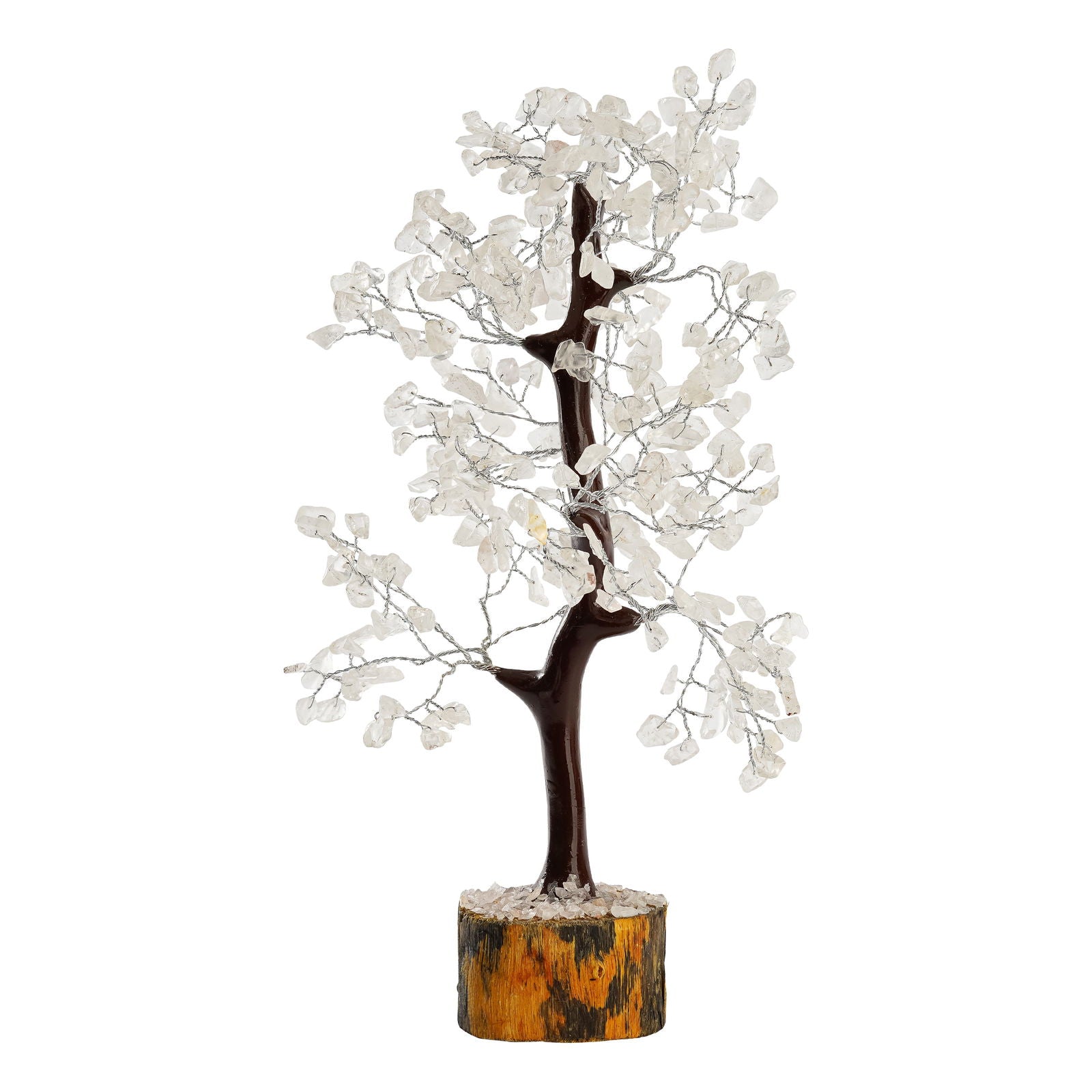 Wooden Crystal Quartz Tree - Gemsmantra