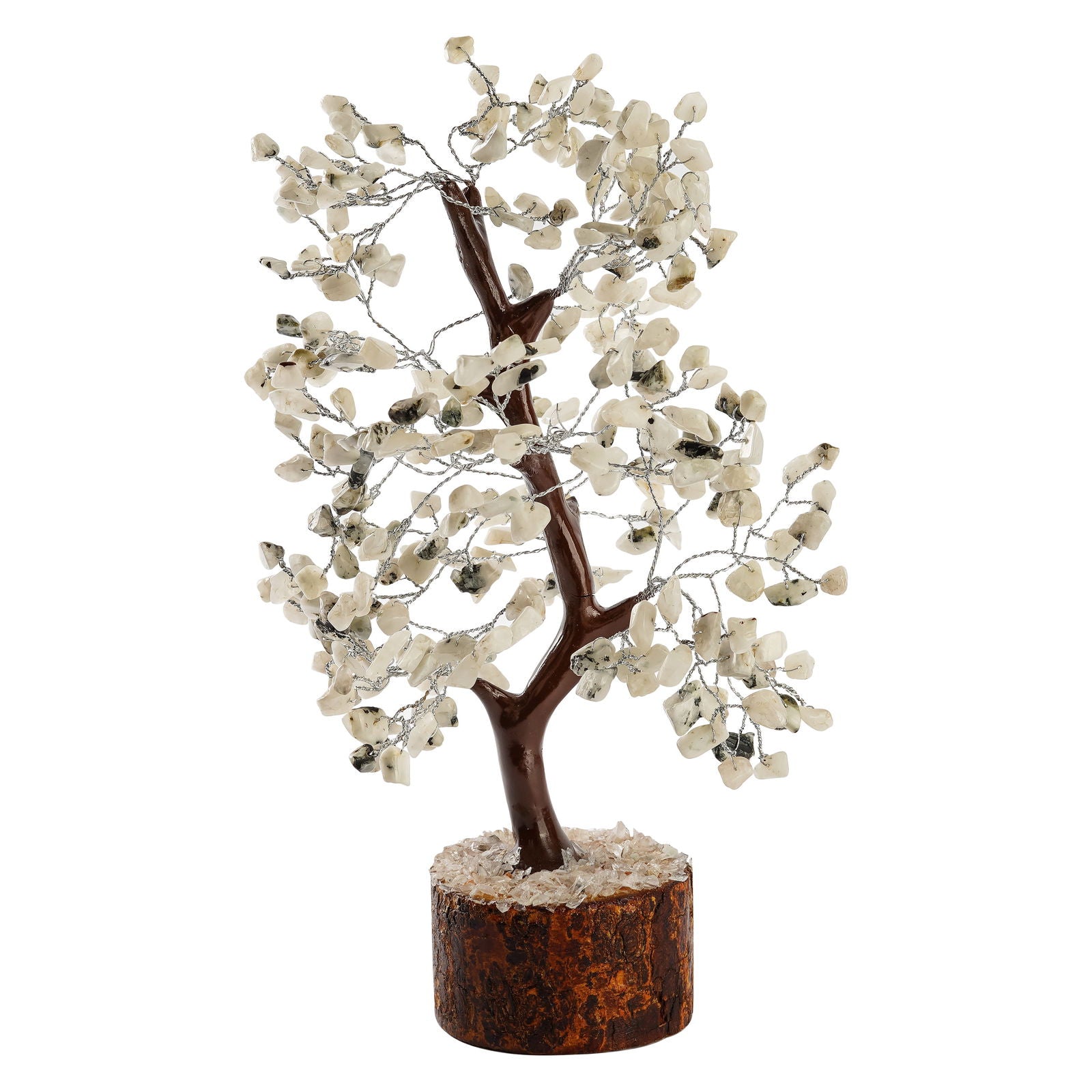 Wooden Rainbow Moonstone Crystal Tree - Gemsmantra