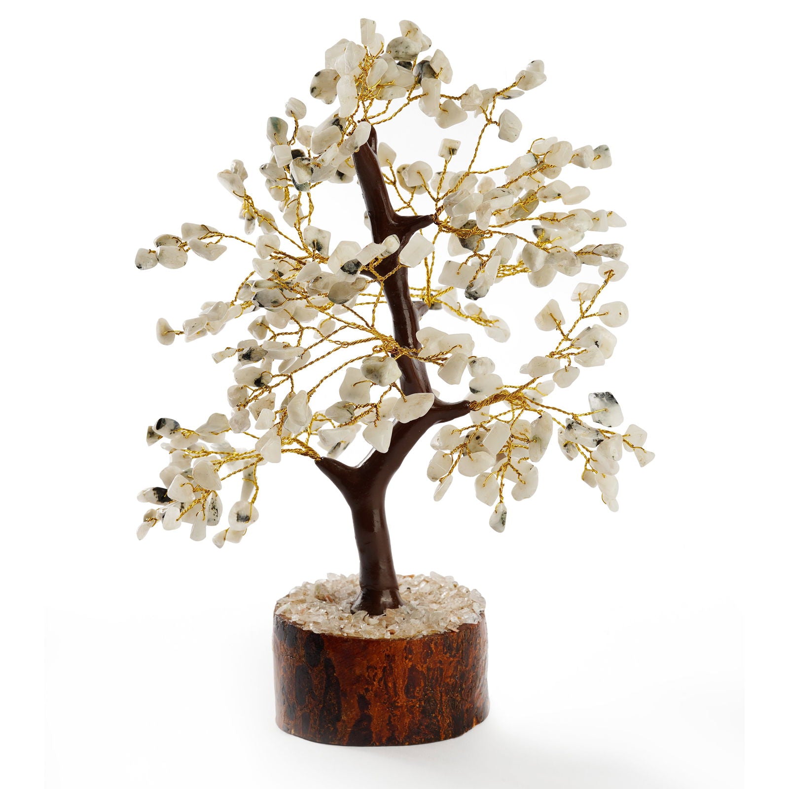 Wooden Rainbow Moonstone Crystal Tree - Gemsmantra