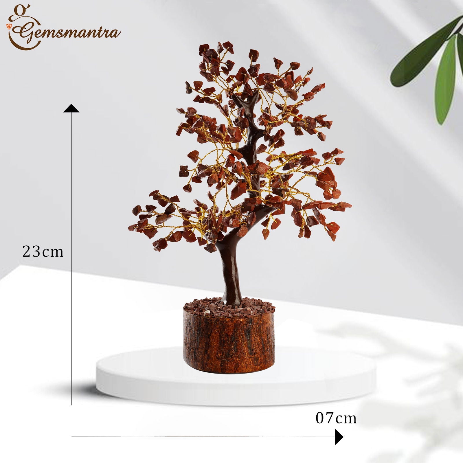 Wooden Red Jasper Crystal Tree - Gemsmantra