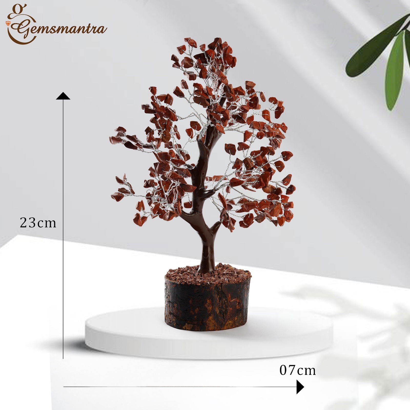 Wooden Red Jasper Crystal Tree - Gemsmantra