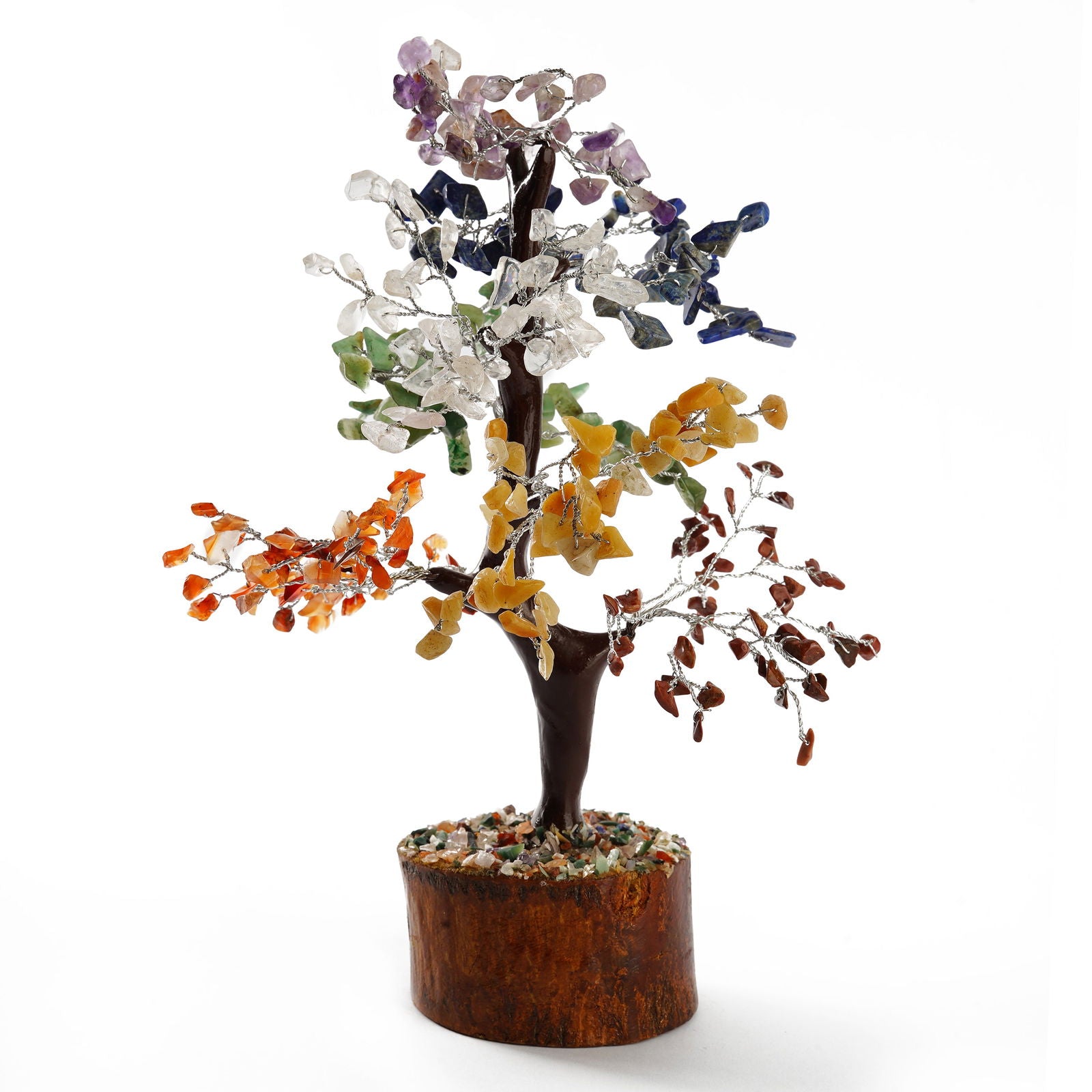 Wooden Seven Chakra Crystal Tree - Gemsmantra