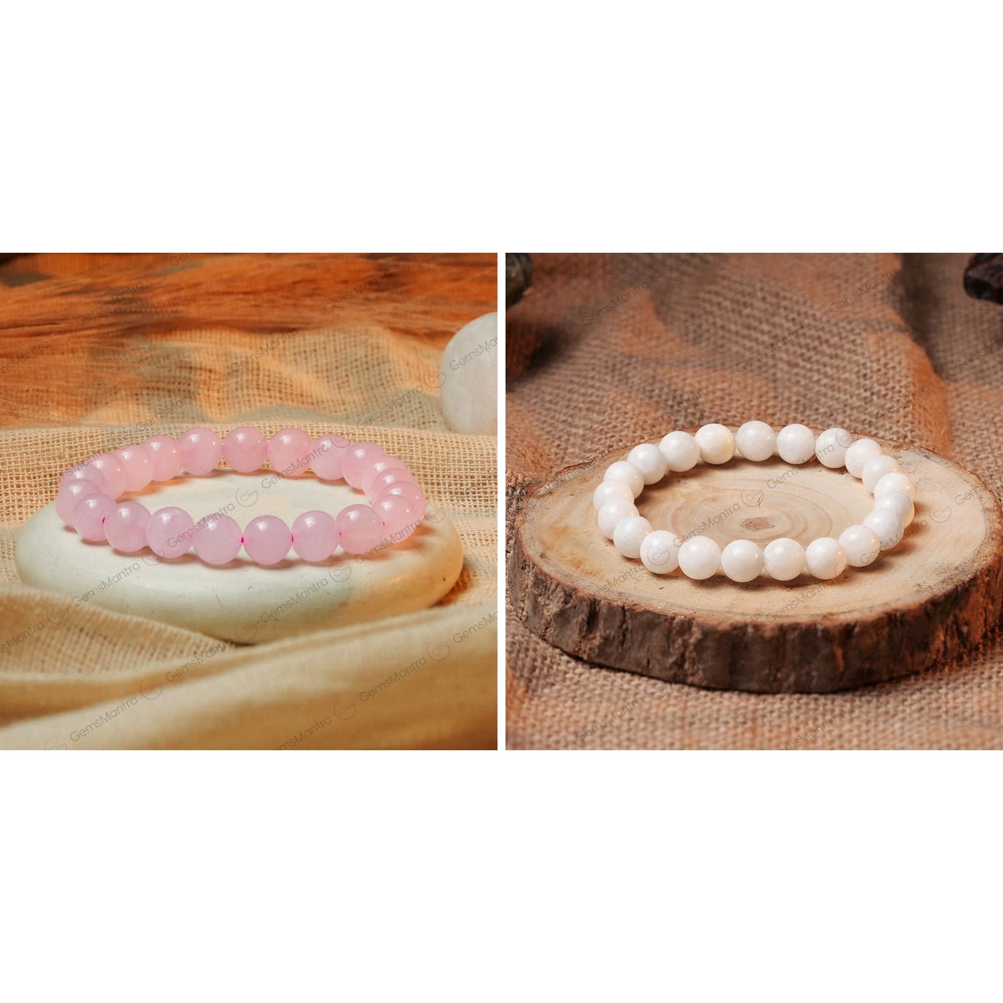 Love & Inner Peace Duo — Rose Quartz & Moonstone Bracelets