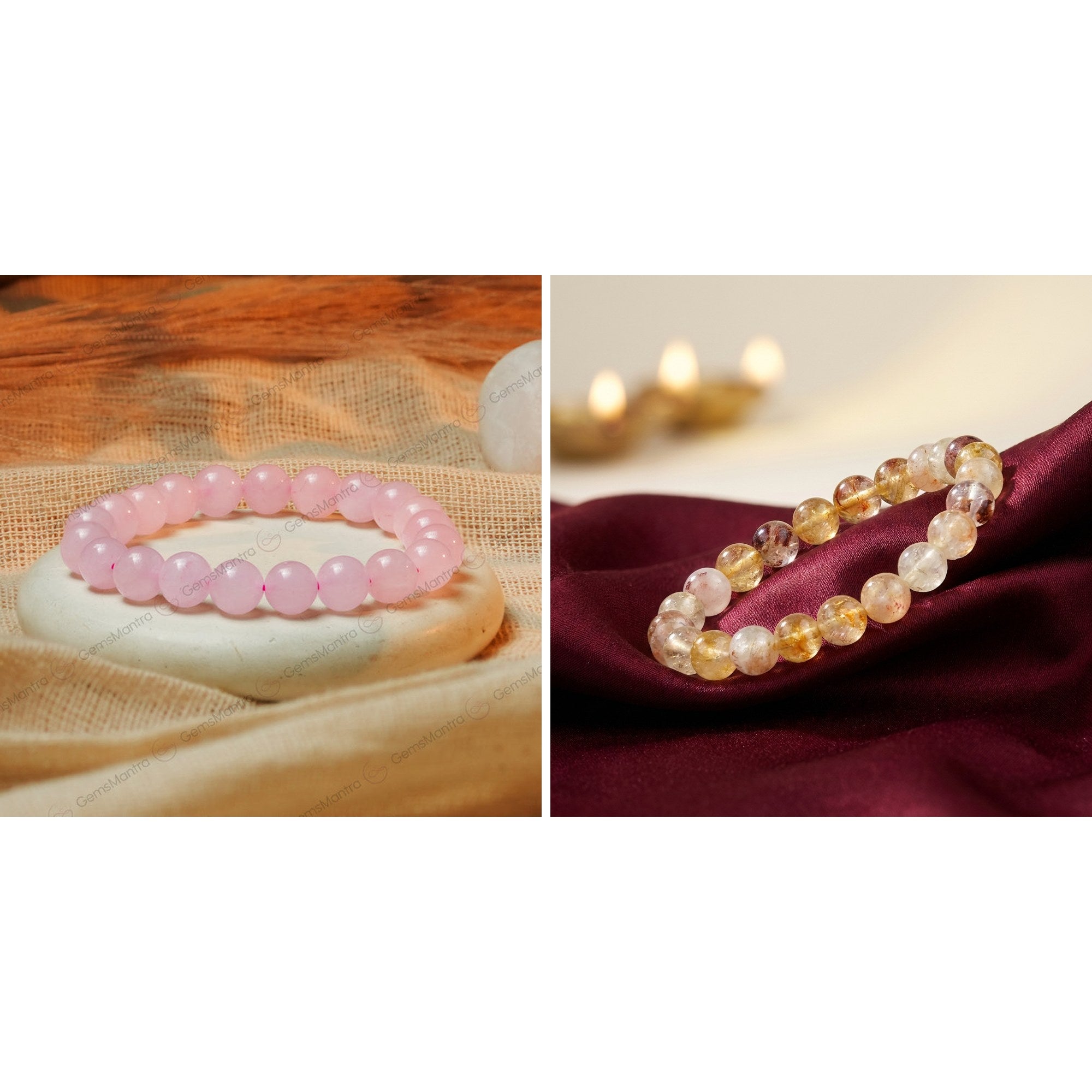 Love & Abundance Duo — Rose Quartz & Citrine Bracelets